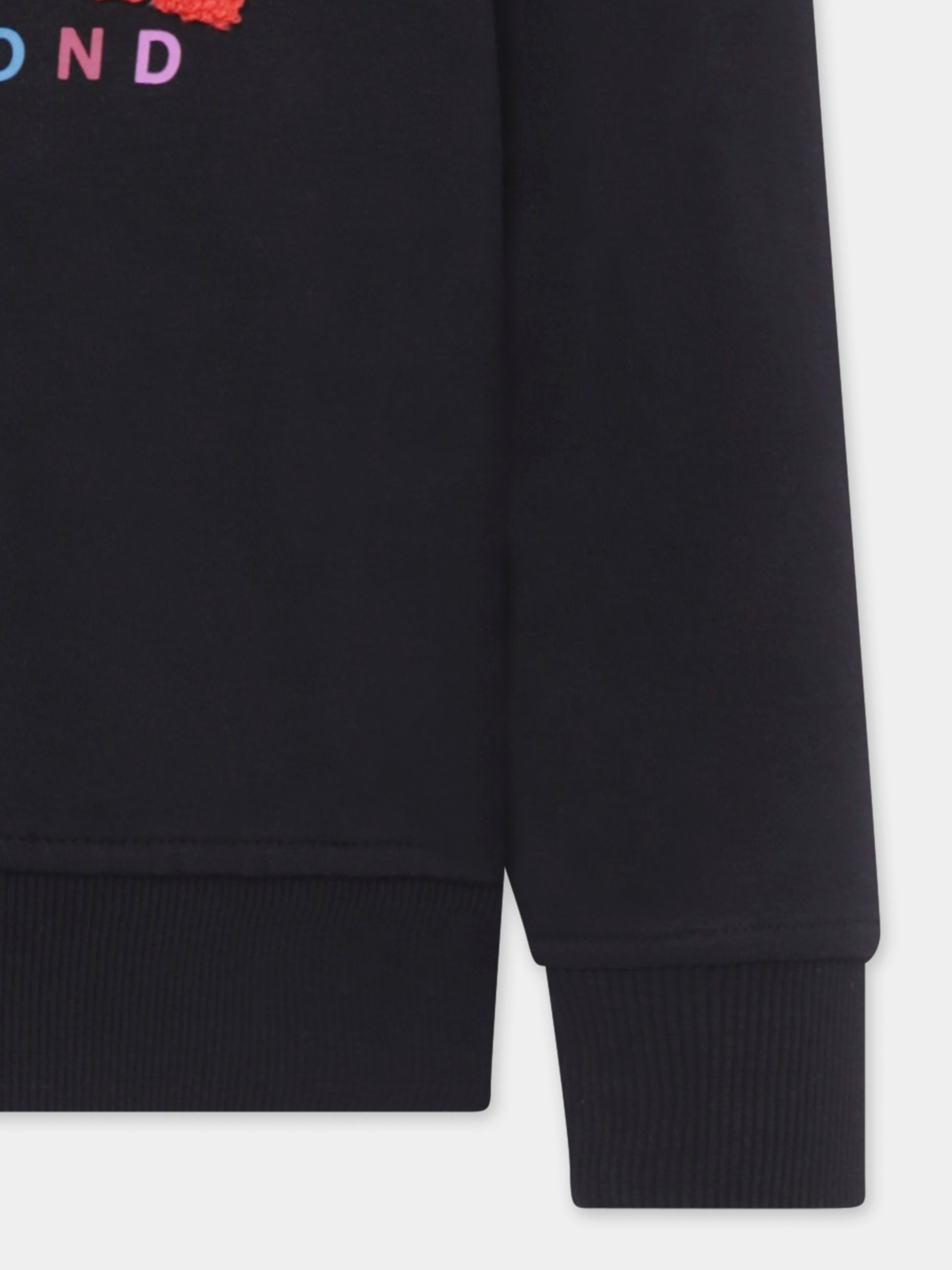 Felpa nera per bambina con logo,Richmond,RGP25142FE BLACK