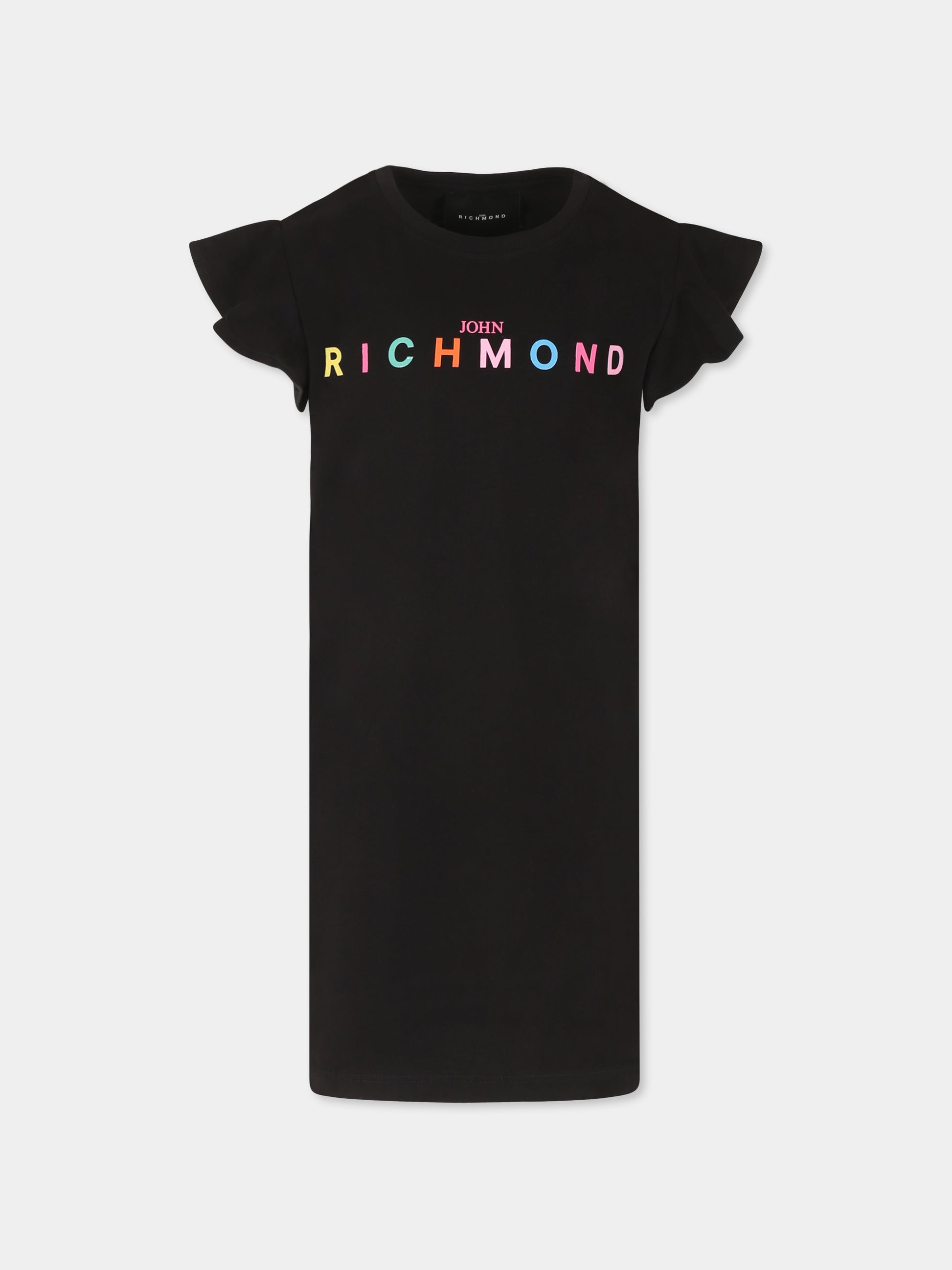 Vestito nero per bambina con logo,Richmond,RGP25159VE BLACK