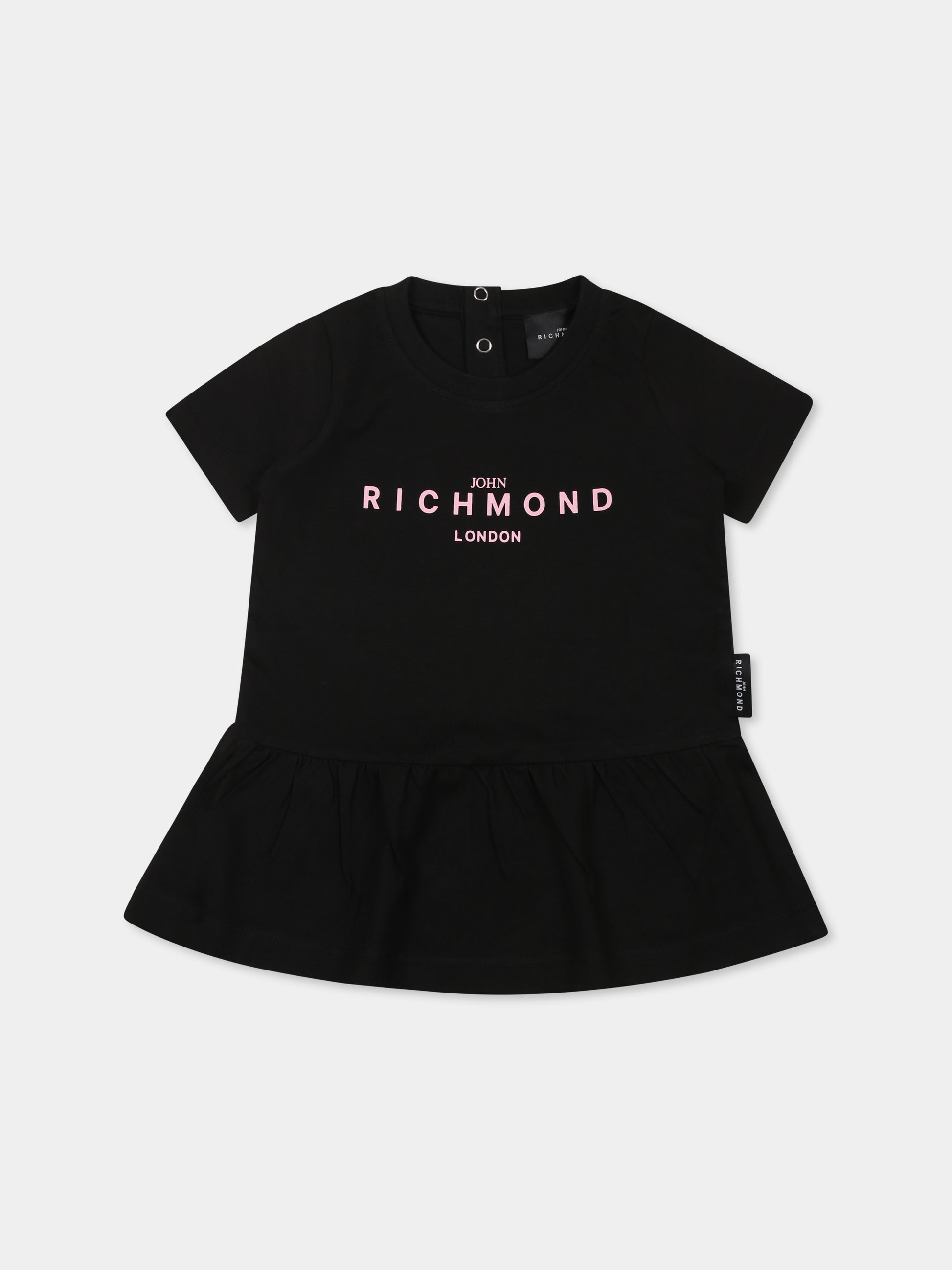 Vestito nero per neonata con logo,Richmond,RIP25005VE BLACK