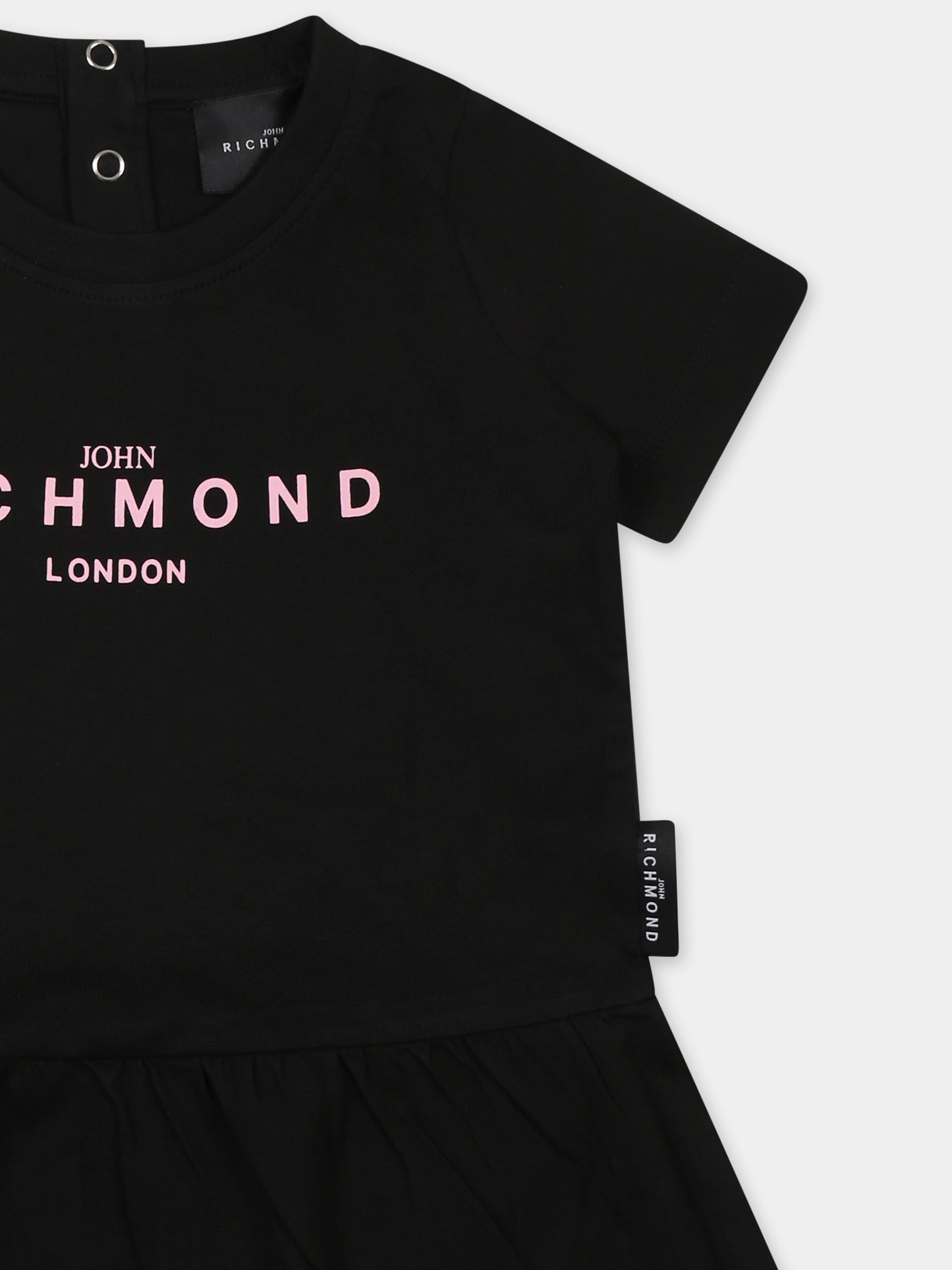 Vestito nero per neonata con logo,Richmond,RIP25005VE BLACK
