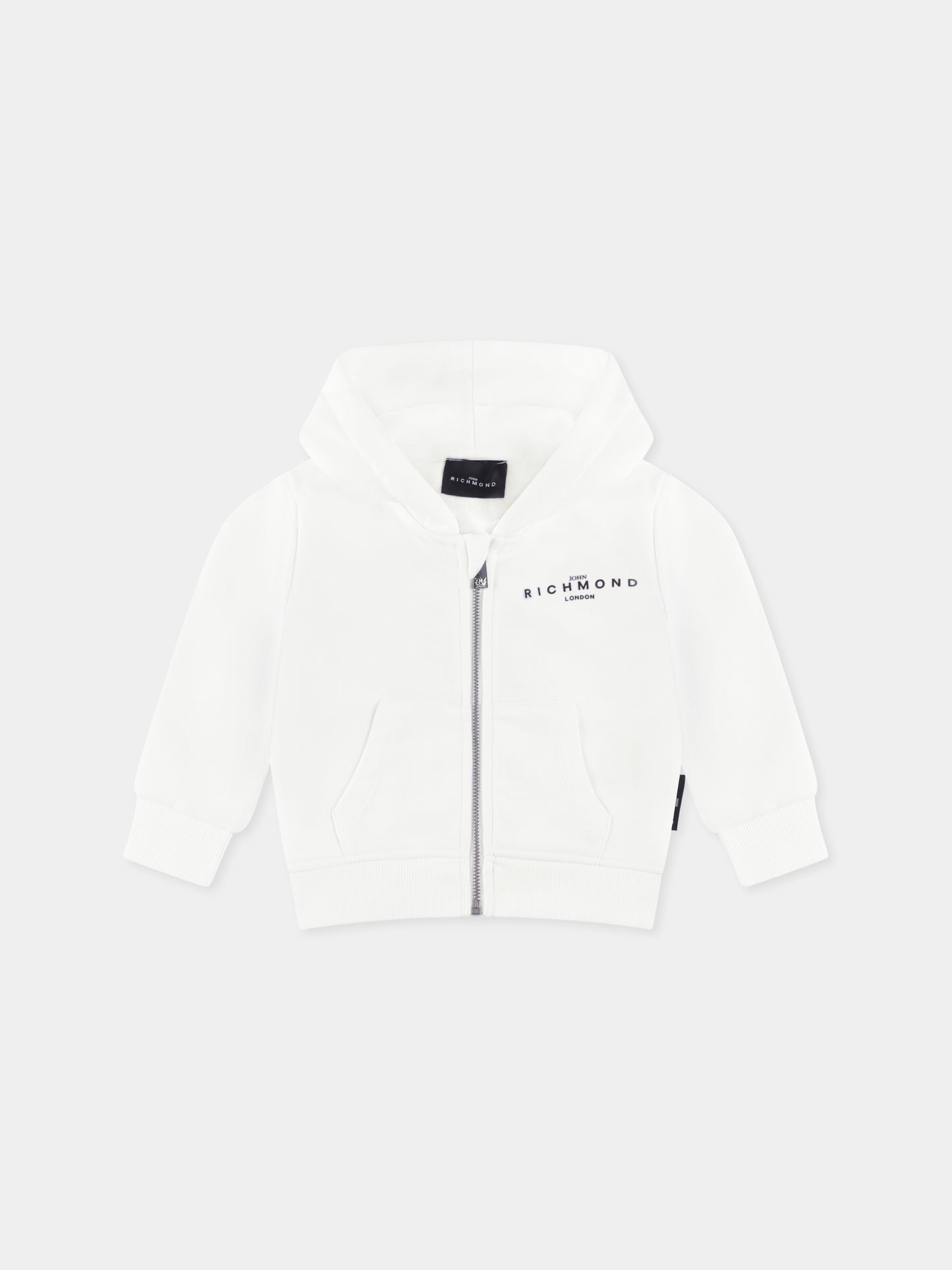Felpa bianca per neonato con logo,Richmond,RIP25015FE WHITE