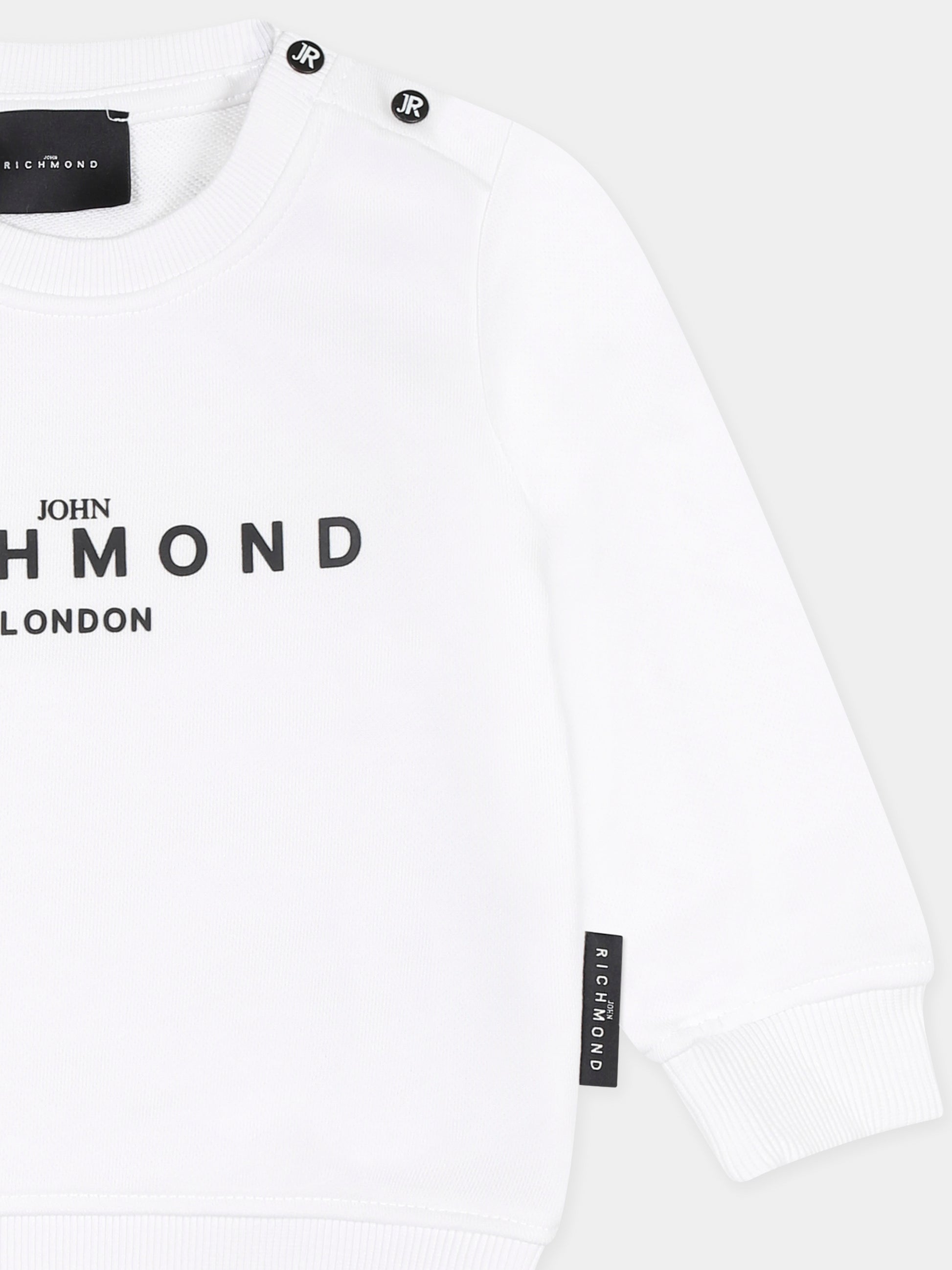 Felpa bianca per neonato con logo,Richmond,RIP25016FE WHITE