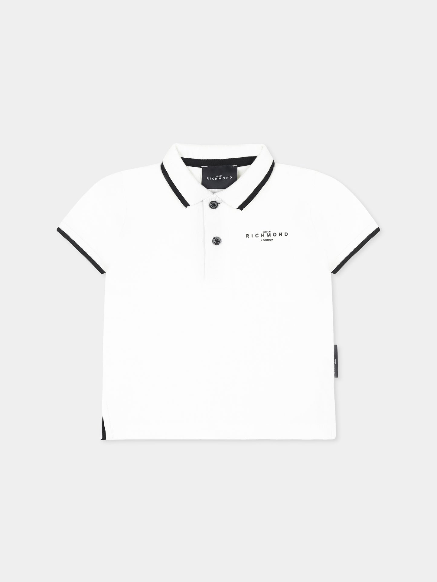 Polo bianca per neonato con logo,Richmond,RIP25017PO WHITE