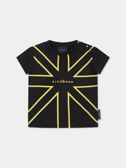 T-shirt nera per neonato con logo,Richmond,RIP25077TS BLACK