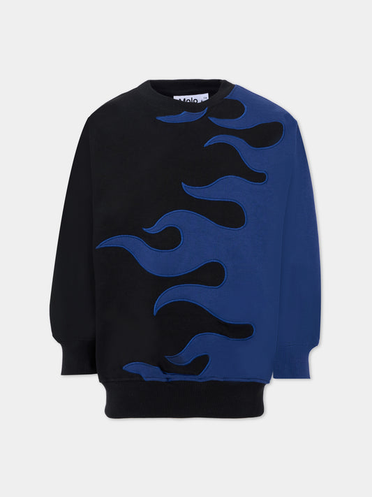 Felpa Monti blu per bambino con fiamma,Molo,1W25J201 9627