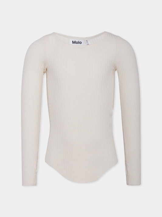 T-shirt Rochelle avorio per bambina,Molo,2W25A401 5498