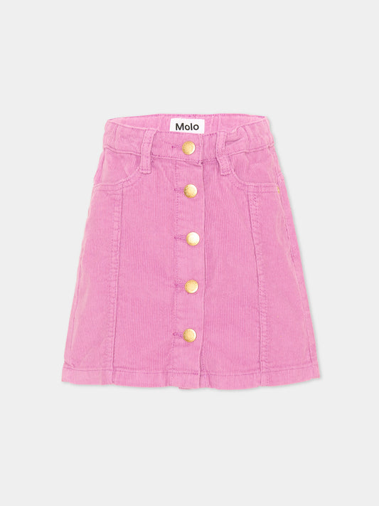 Jupe lilas Bera pour fille avec des boutons