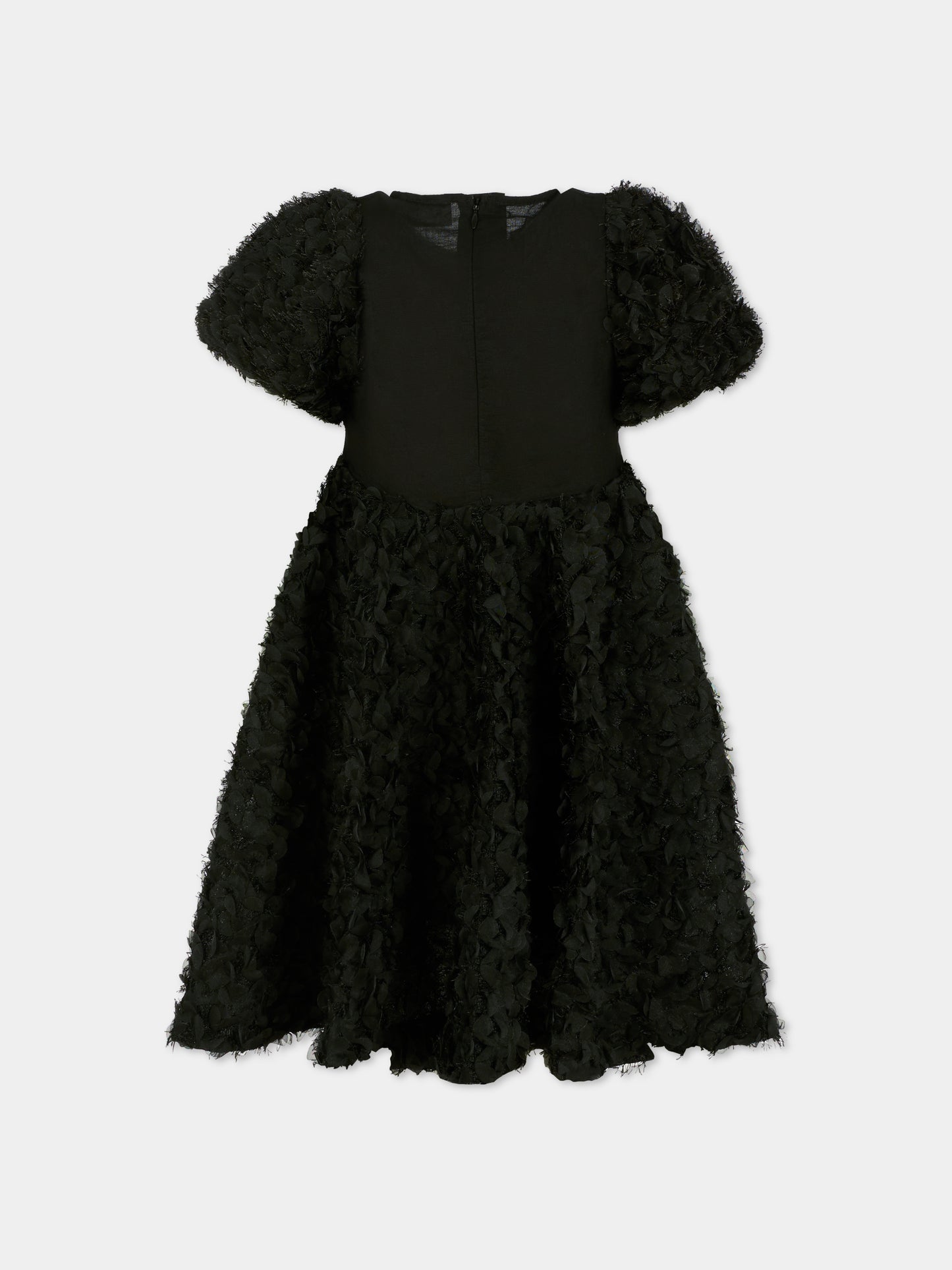 Vestito Cadrianna nero per bambina con petali,Molo,2W25E106 0099