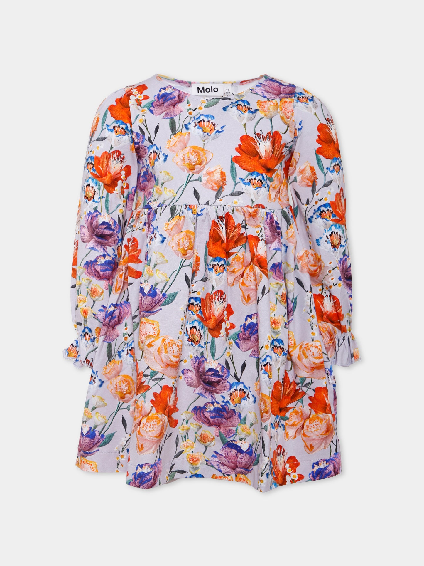 Vestito Camie lilla per bambina con stampa floreale,Molo,2W25E245 9378