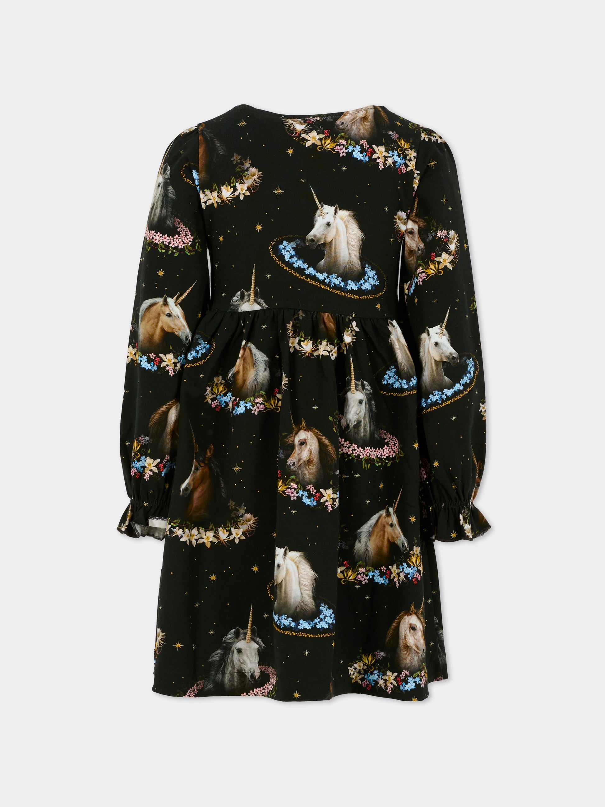Vestito Camie nero per bambina con unicorni,Molo,2W25E245 9383