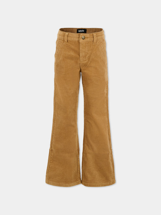 Pantaloni Aida marroni per bambina con logo,Molo,2W25I102 5510