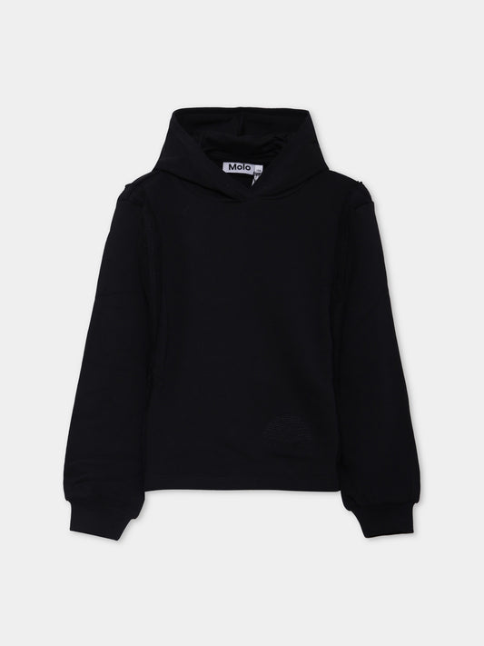 Felpa Madison nera per bambini con logo,Molo,2W25J307 0099