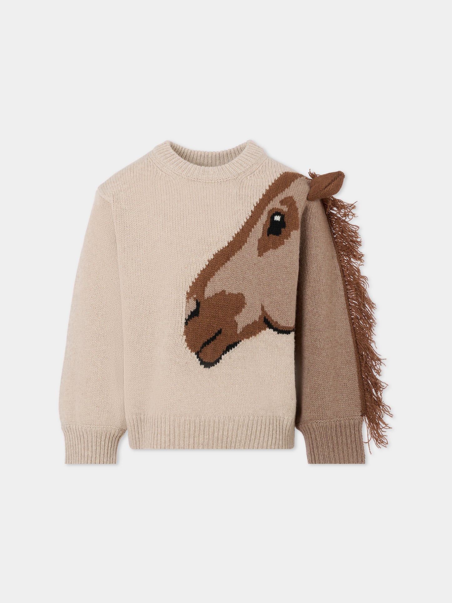 Maglione Gisela beige per bambina con cavallo,Molo,2W25K216 9603