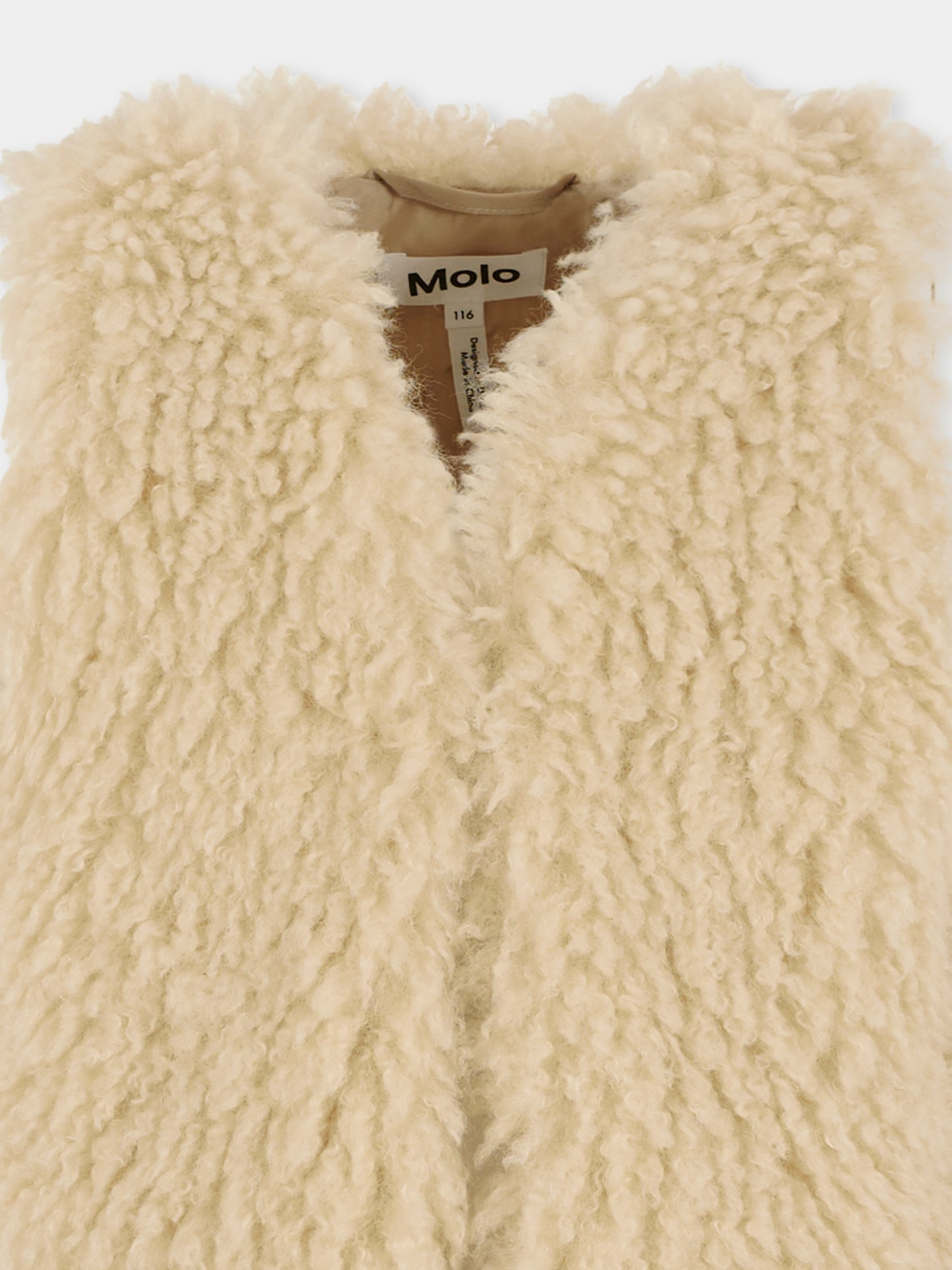 Gilet Hatcha beige per bambina con logo,Molo,2W25M204 5553