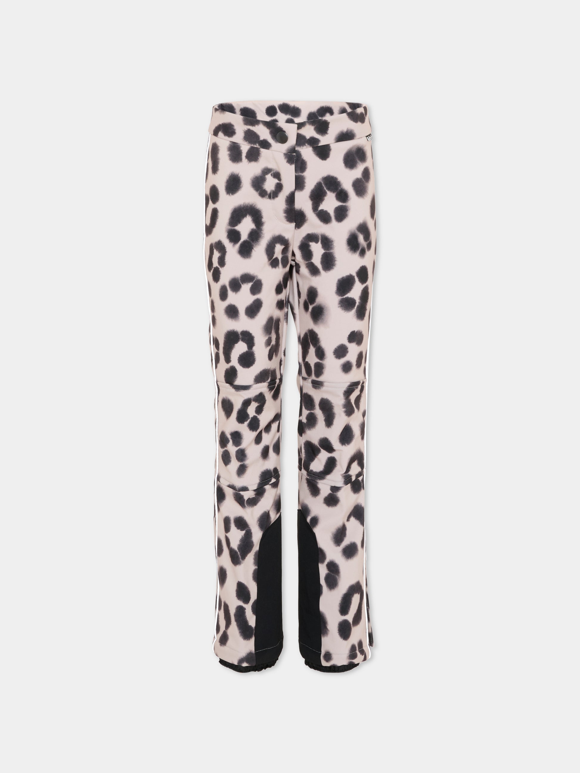 Pantaloni da neve Harlie beige per bambina con stampa animalier,Molo,5W25I201 9363