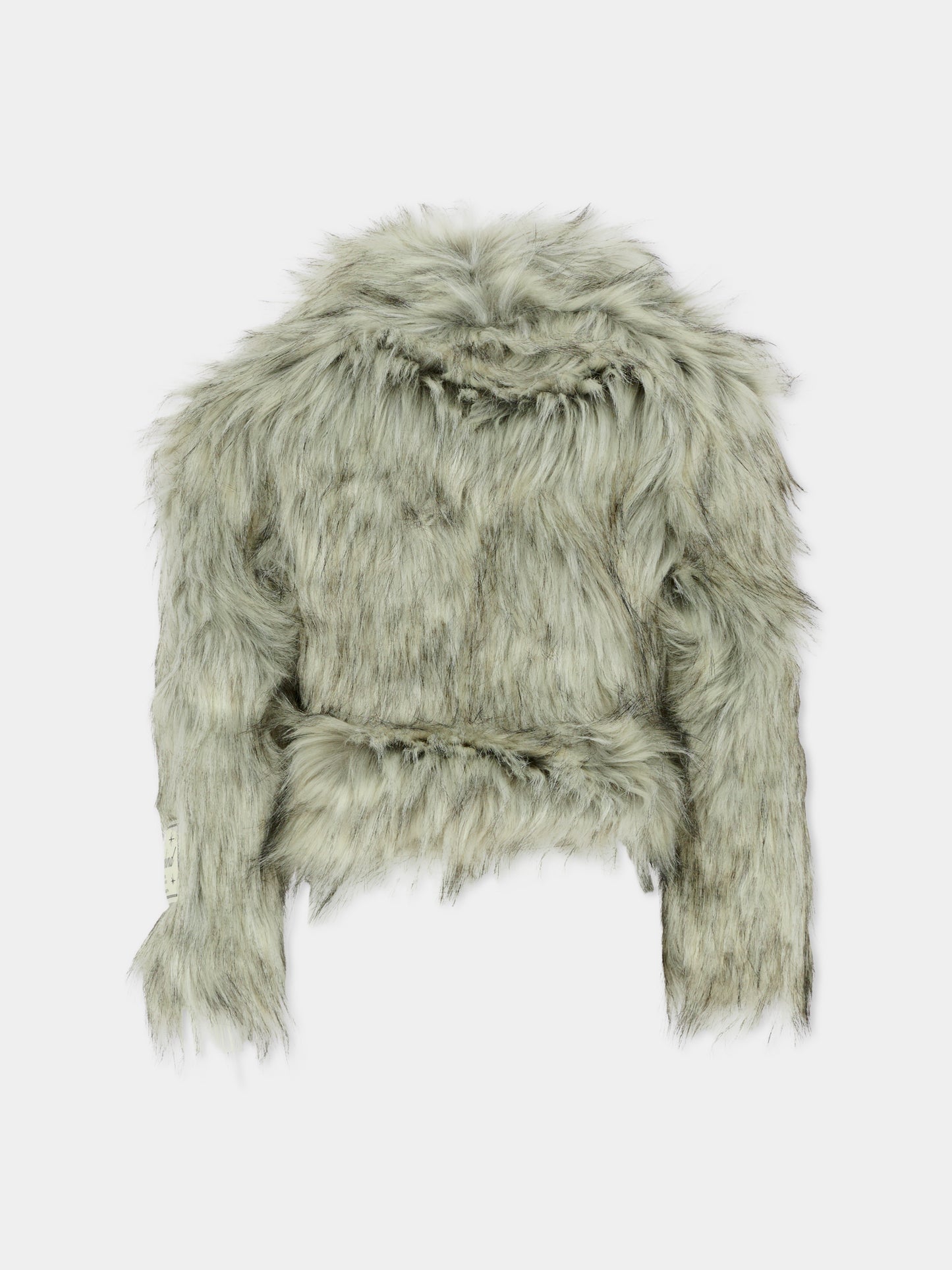 Ecopelliccia Hyacinth grigia per bambina con patch,Molo,5W25M328 297