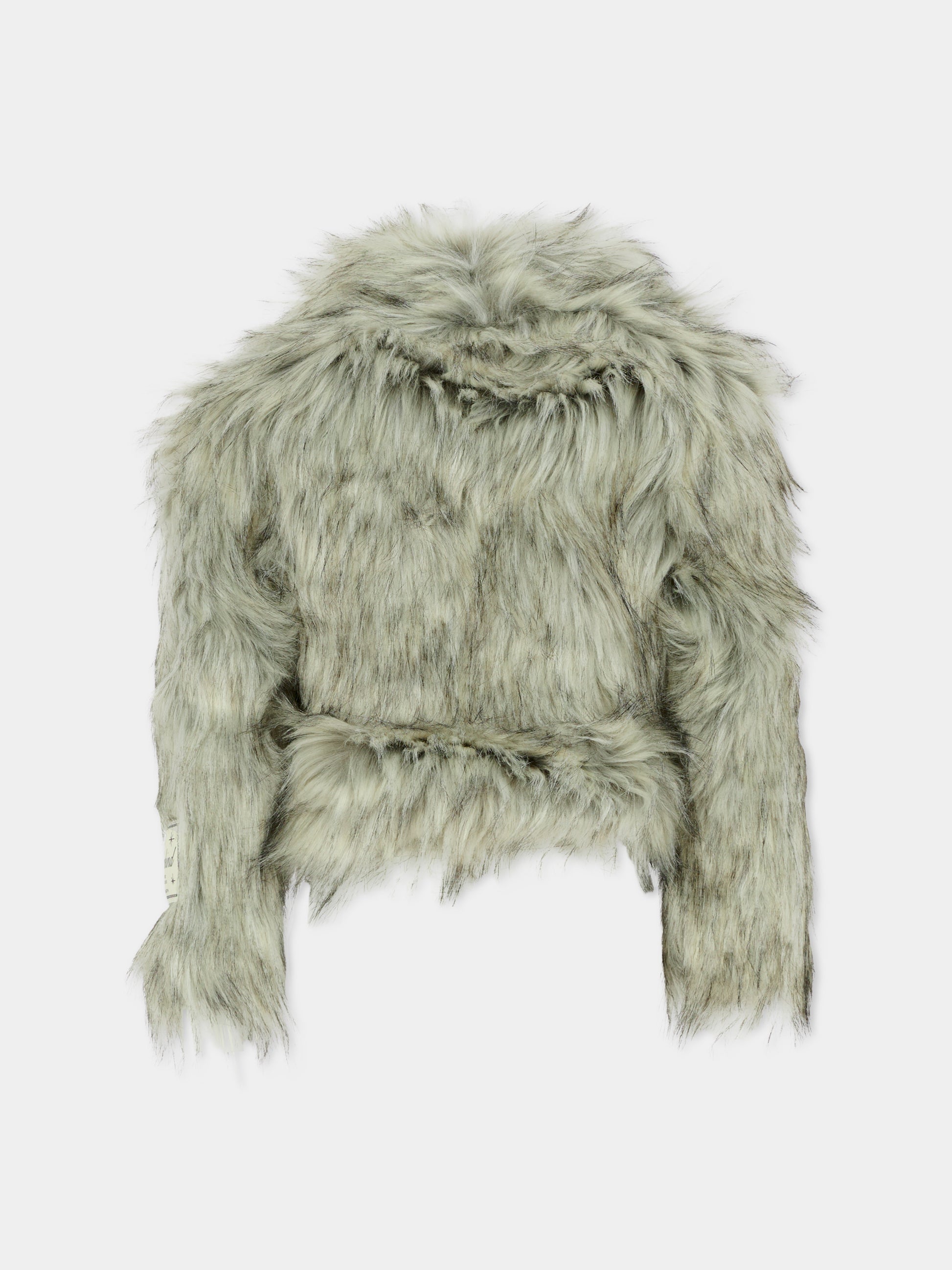 Ecopelliccia Hyacinth grigia per bambina con patch,Molo,5W25M328 297