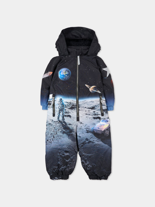 Tuta da neve Polar nera per neonato con stampa spazio,Molo,5W25N202 4950