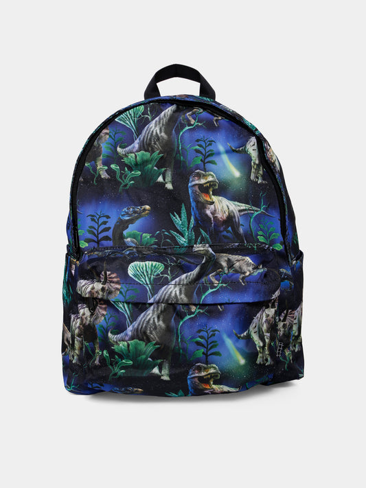Zaino Mio blu per bambino con dinosauri all over,Molo,7W25V201 9419