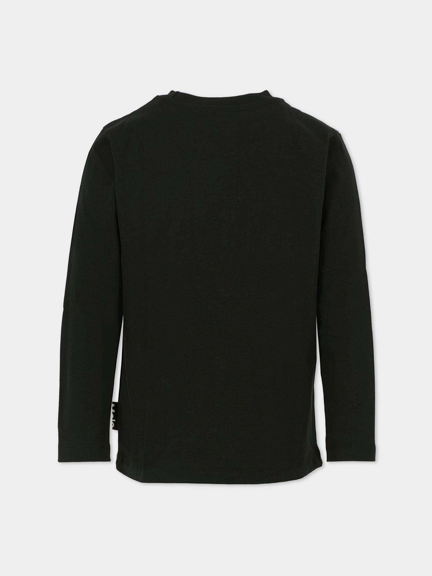 T-shirt Reif nera per bambino con cani,Molo,1W25A403 9614