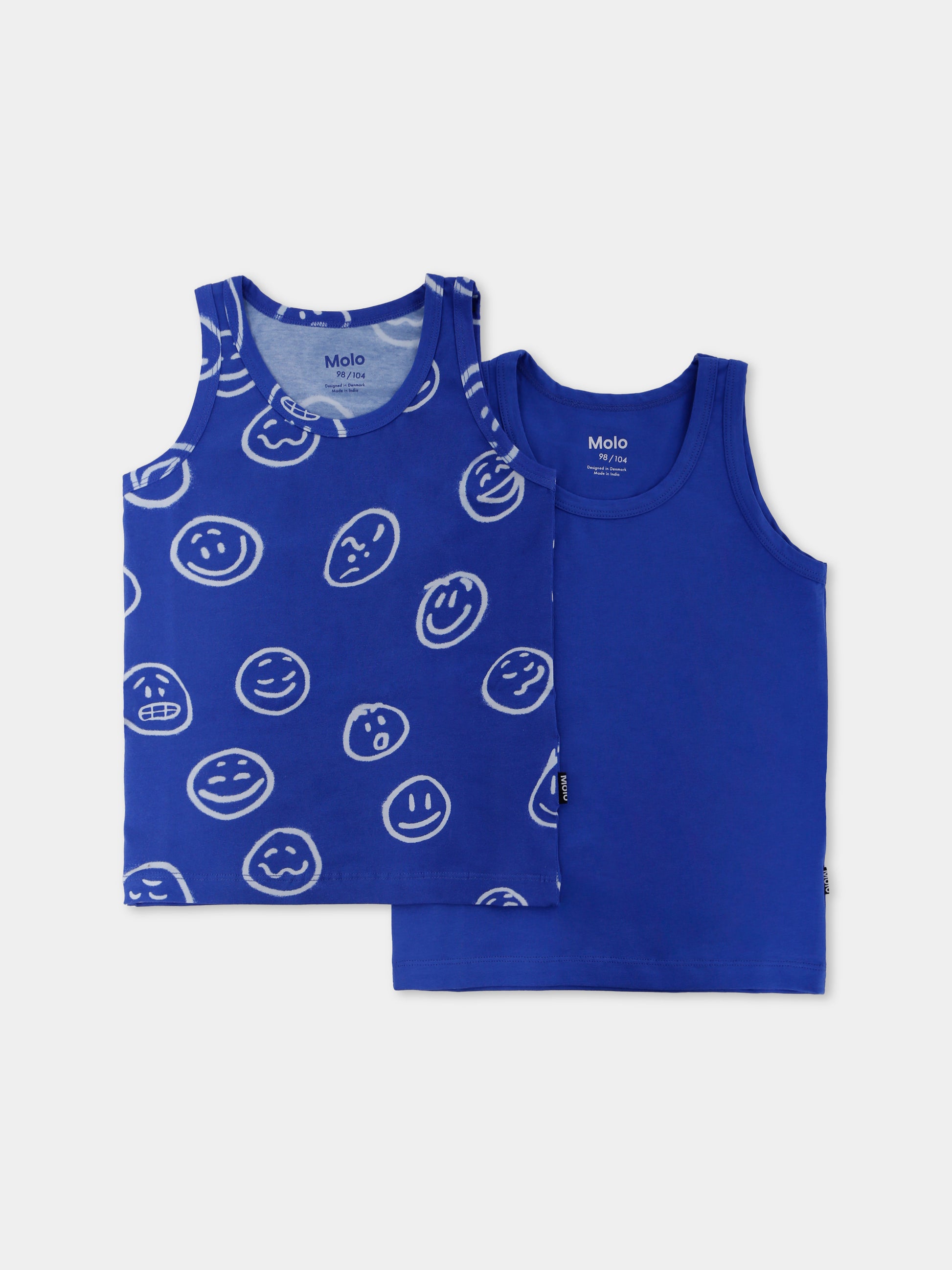 Set canottiere Jayden blu per bambino smile,Molo,1W25Q101 9458