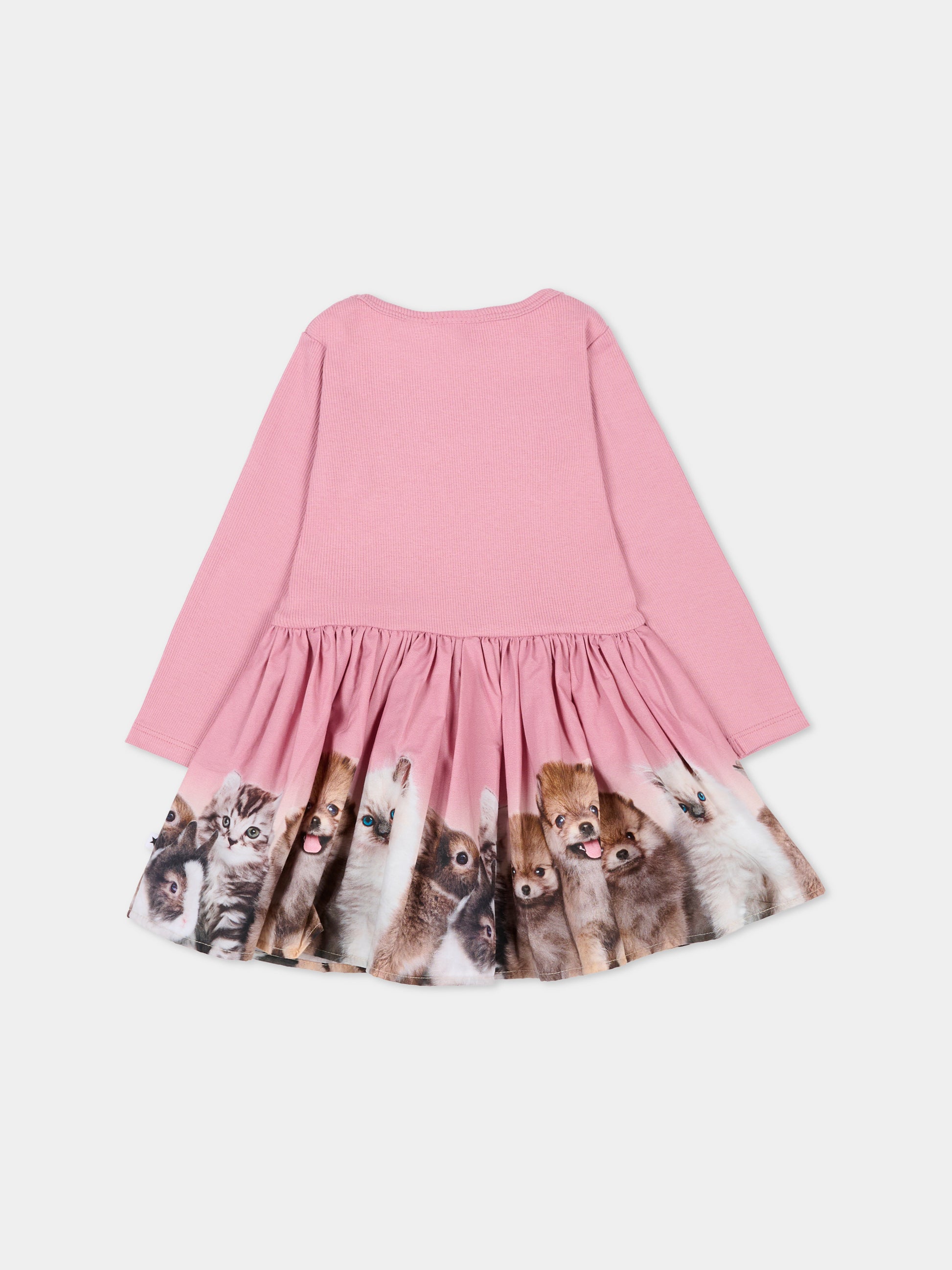 Vestito Candi rosa per neonata con animali,Molo,4W25E203 9606