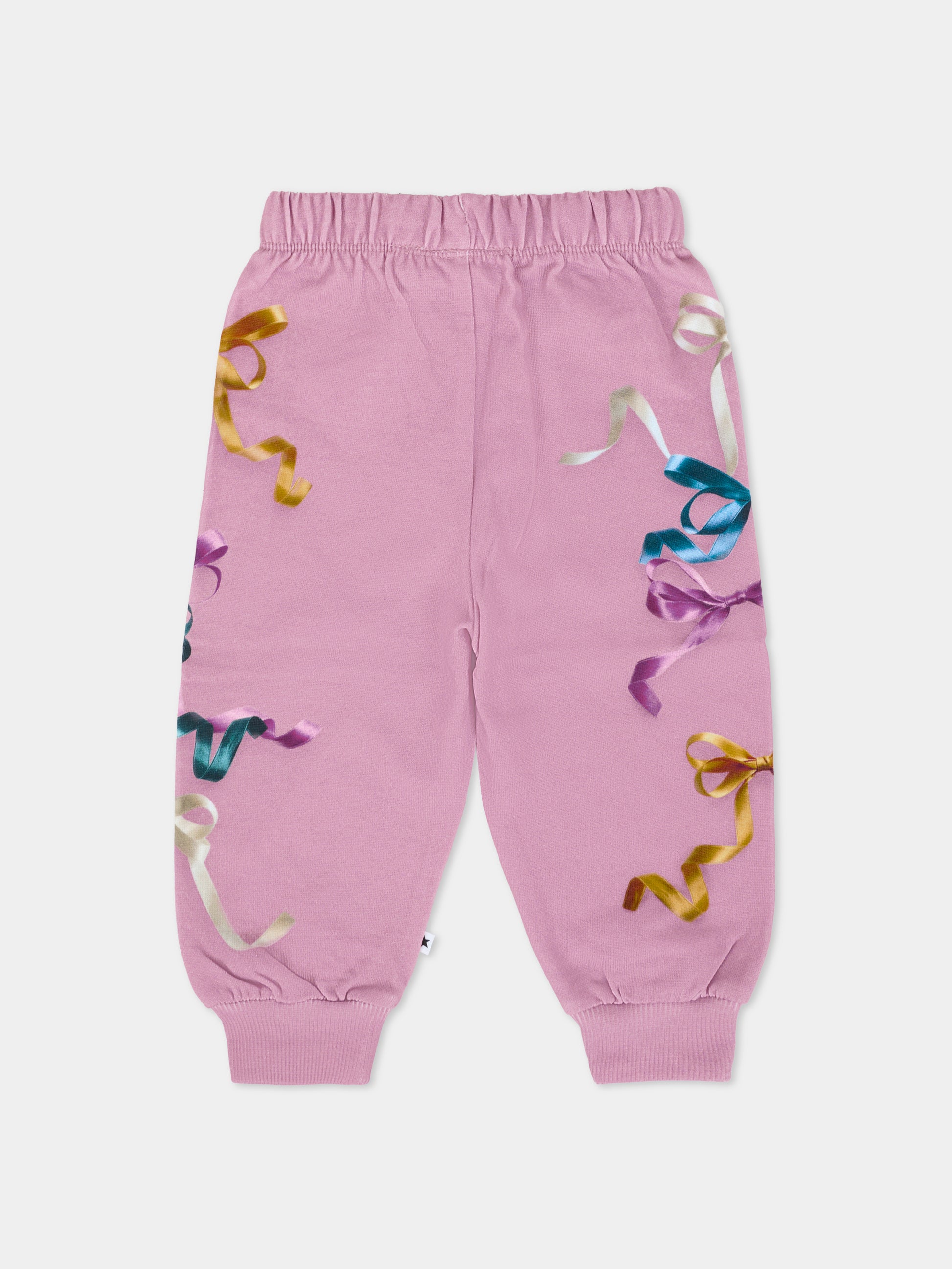 Pantaloni Simeon rosa per neonata con nastri,Molo,4W25I205 9704