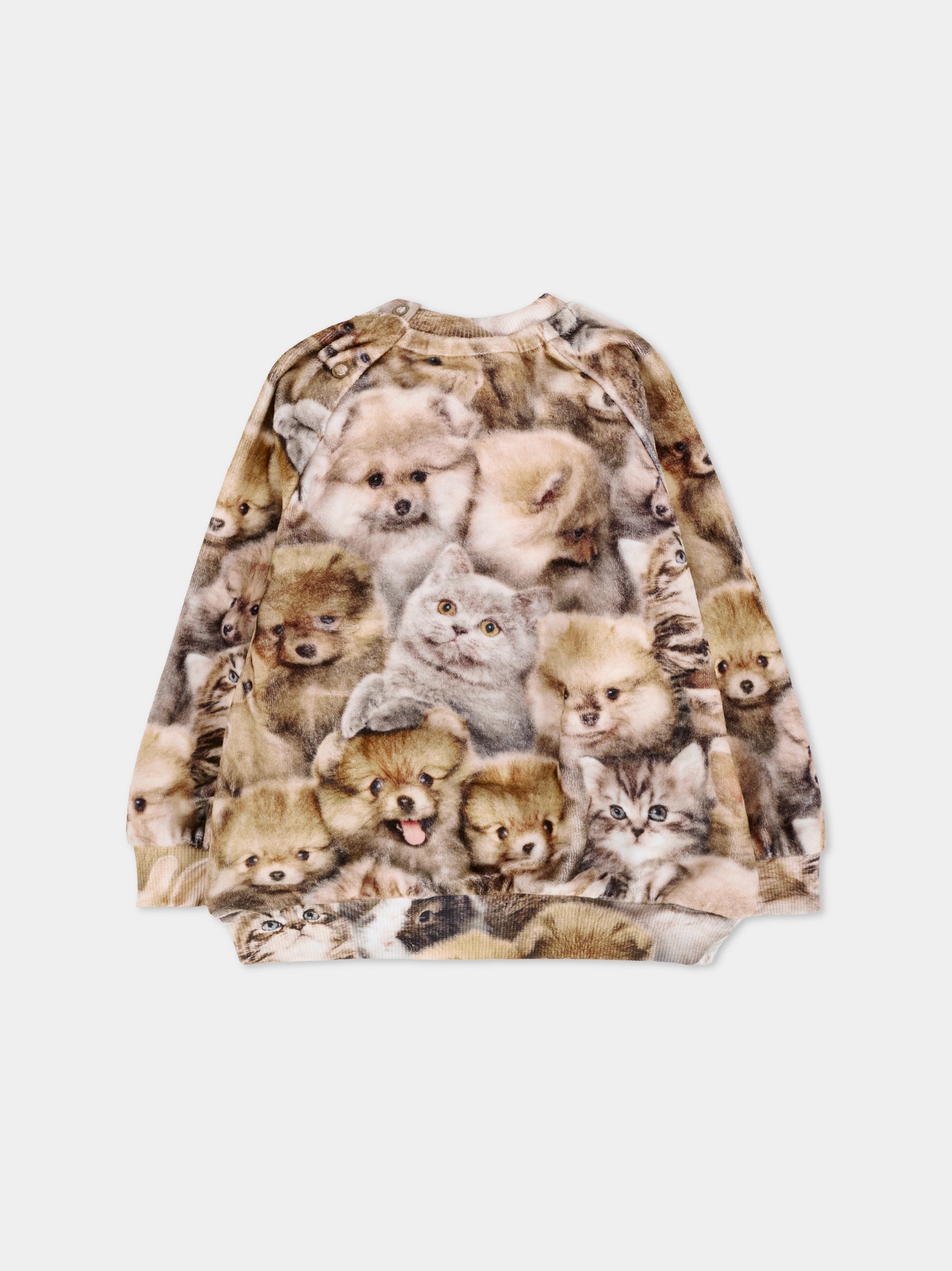 Felpa Disc marrone per neonati con animali all over,Molo,4W25J203 9377