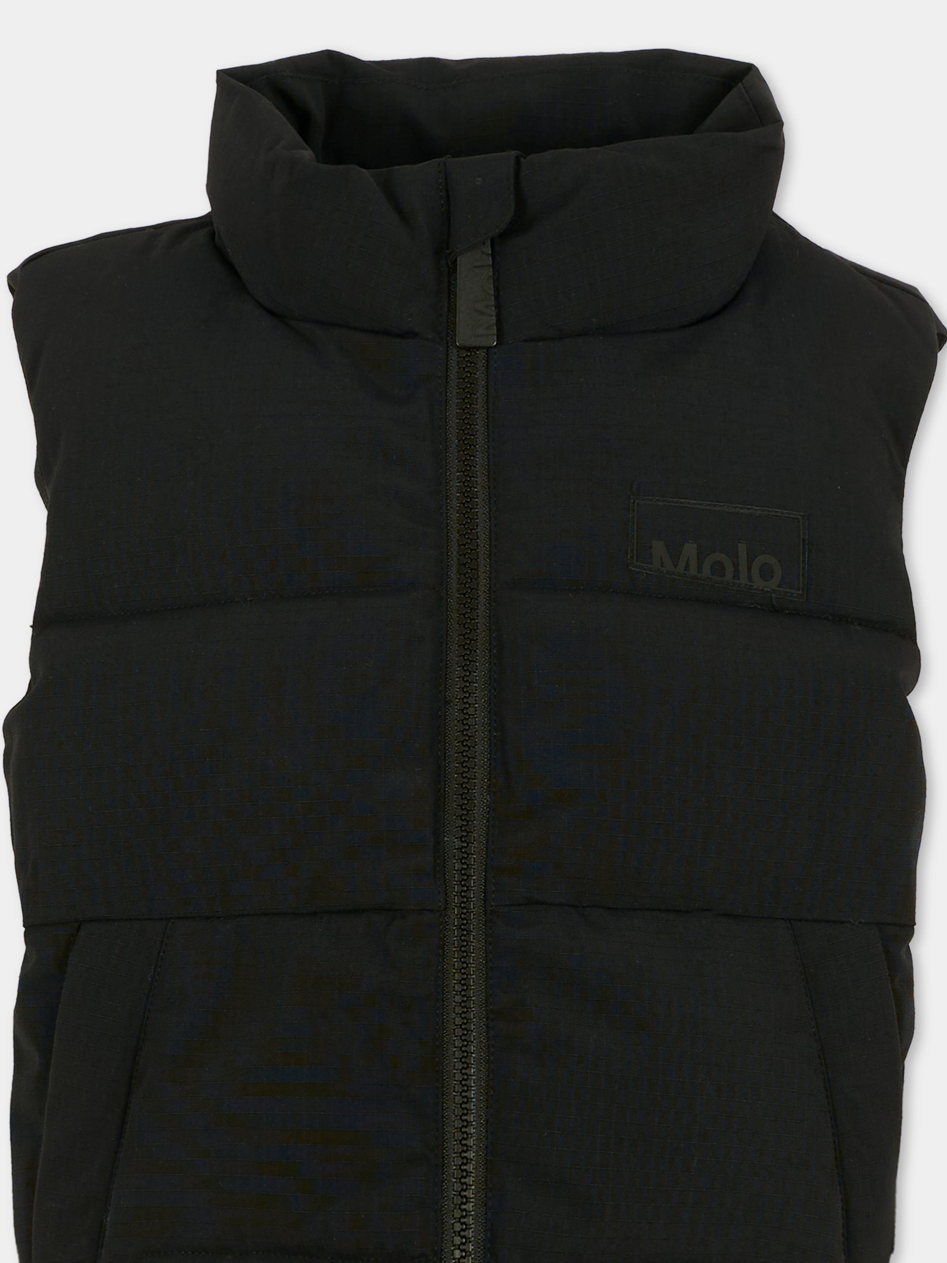 Gilet Hieke nero per bambino con logo,Molo,5W25M201 0099