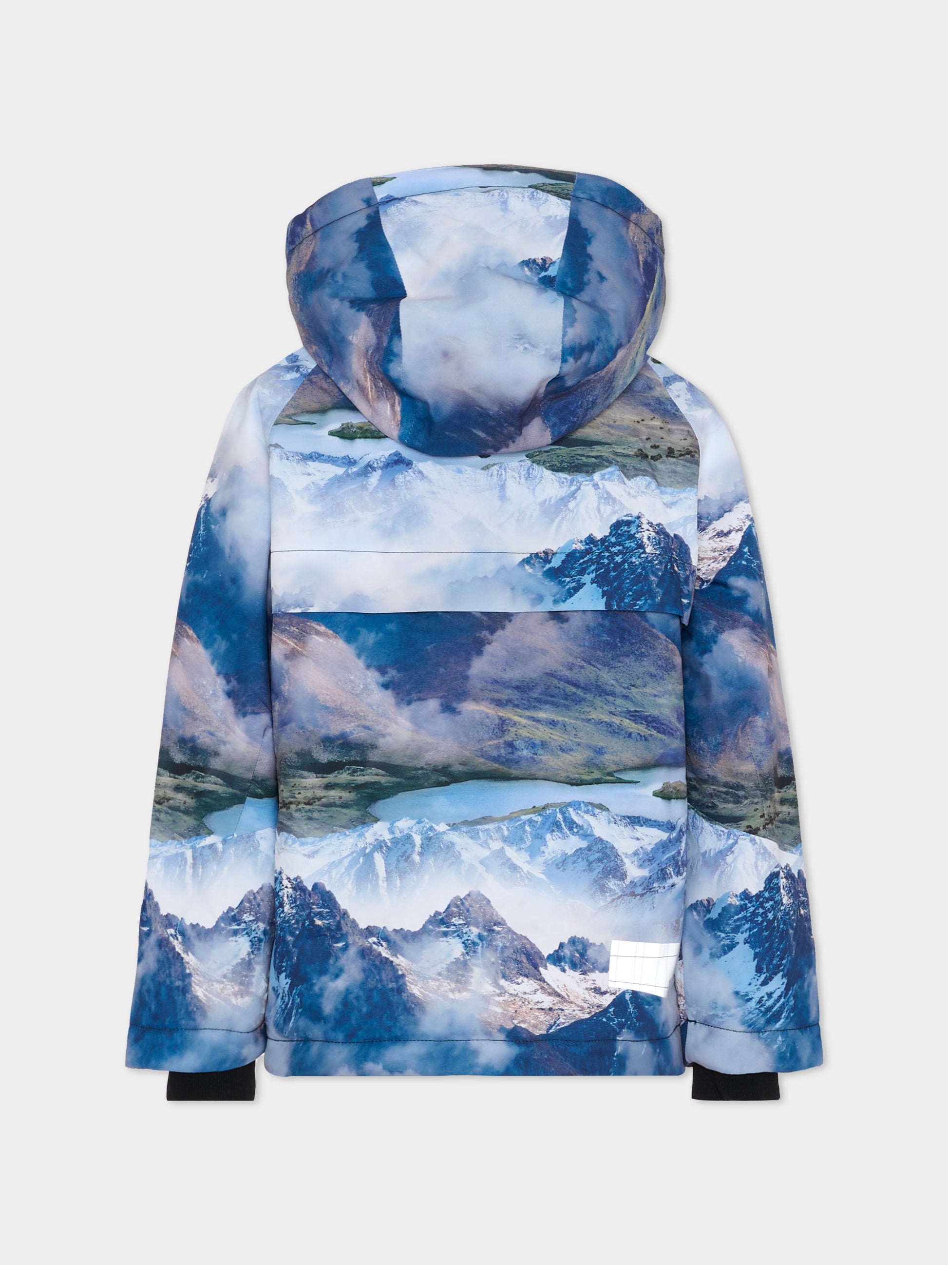 Piumino da neve Castor blu per bambino con stampa montagne,Molo,5W25M309 9367