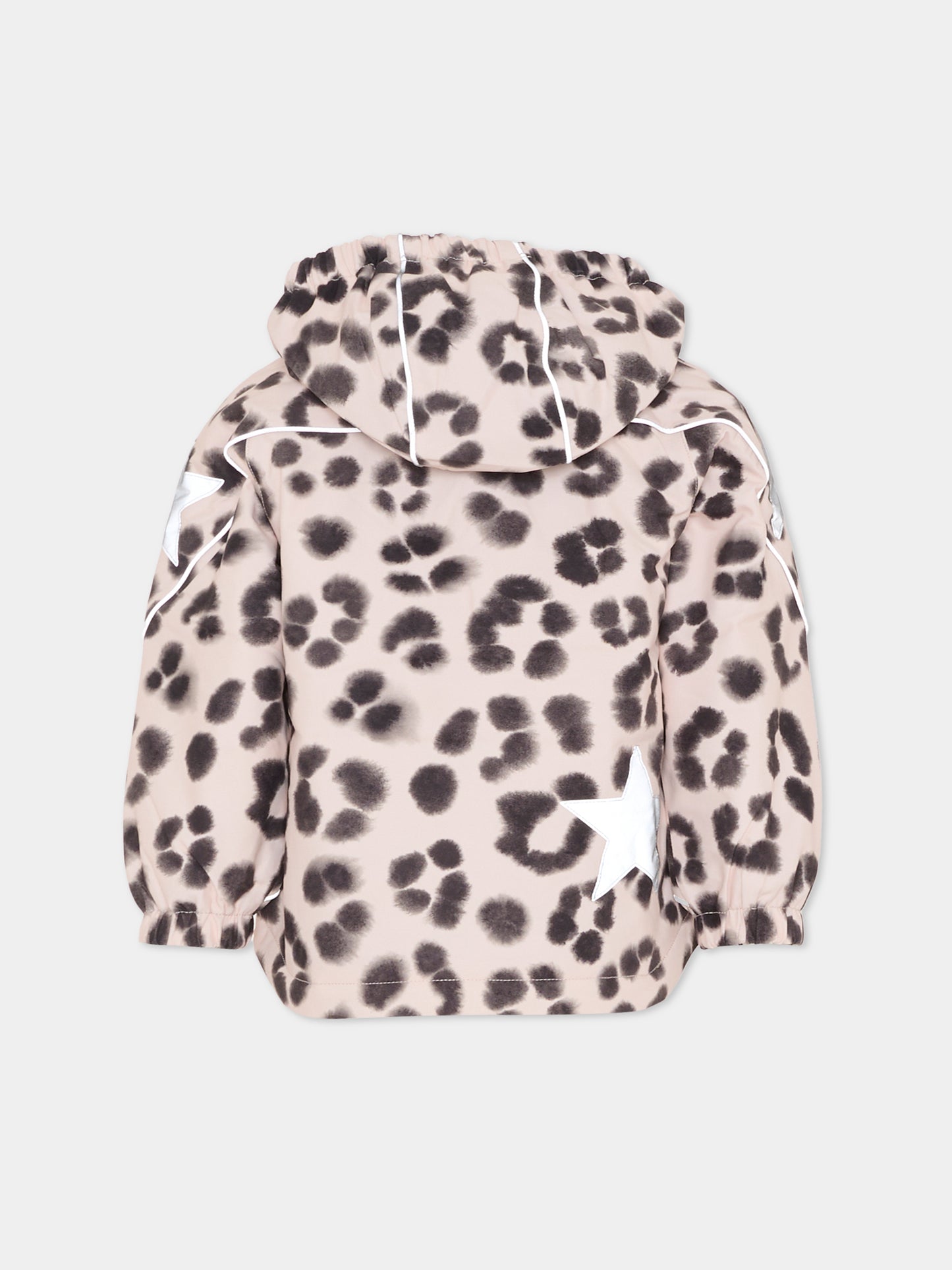 Piumino da neve Hopla beige per bambina con stampa animalier,Molo,5W25M316 9363