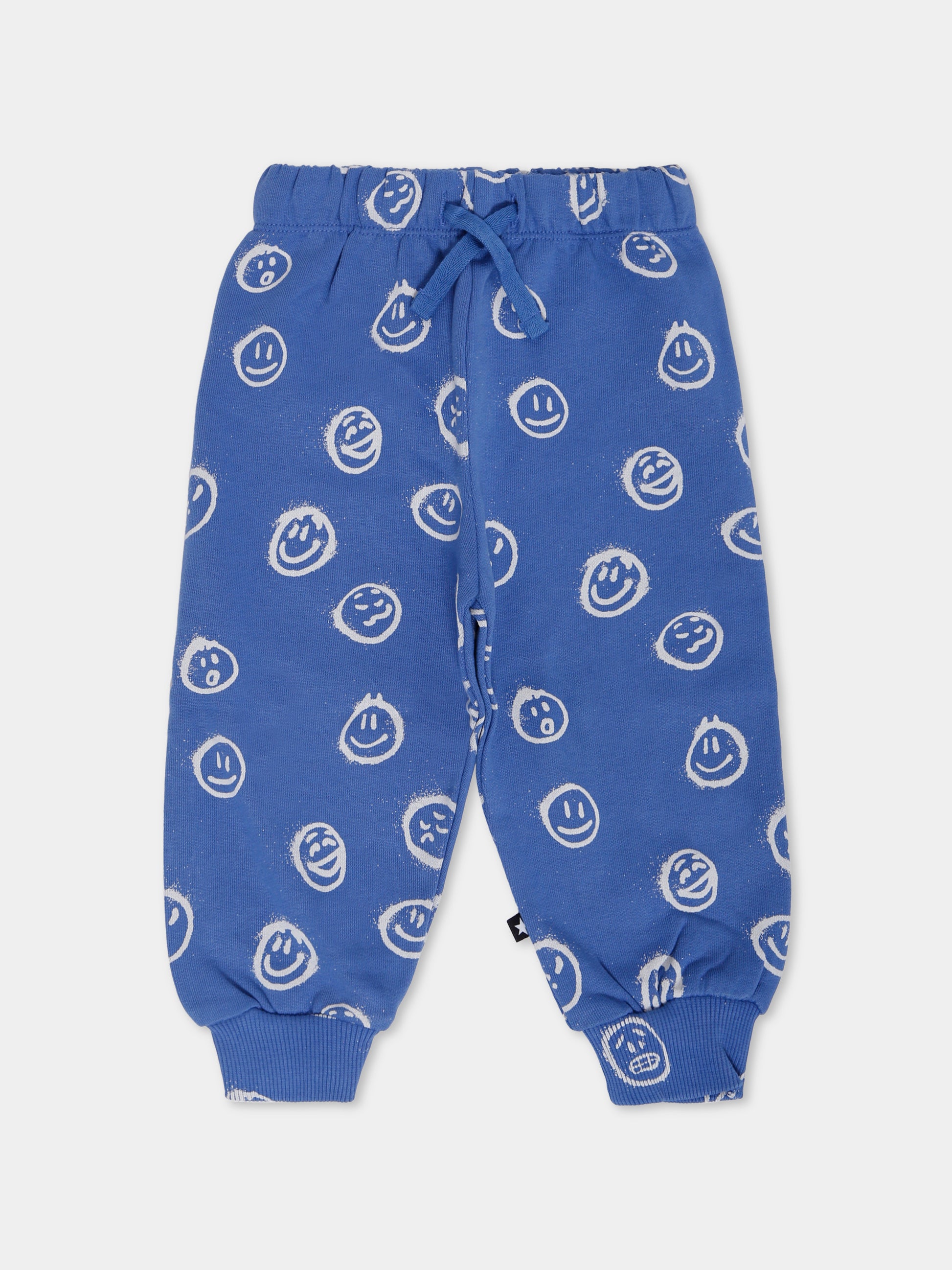 Pantaloni Simeon blu per neonato con smile all over,Molo,6W25I203 9405