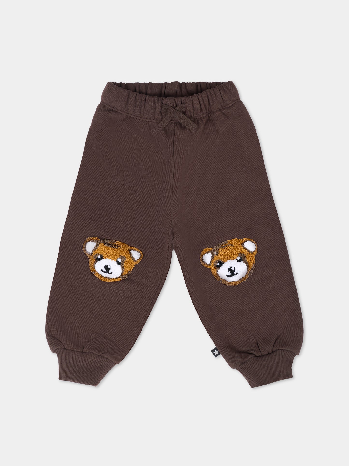 Pantaloni Simeon marroni per neonati con orso,Molo,6W25I215 5522