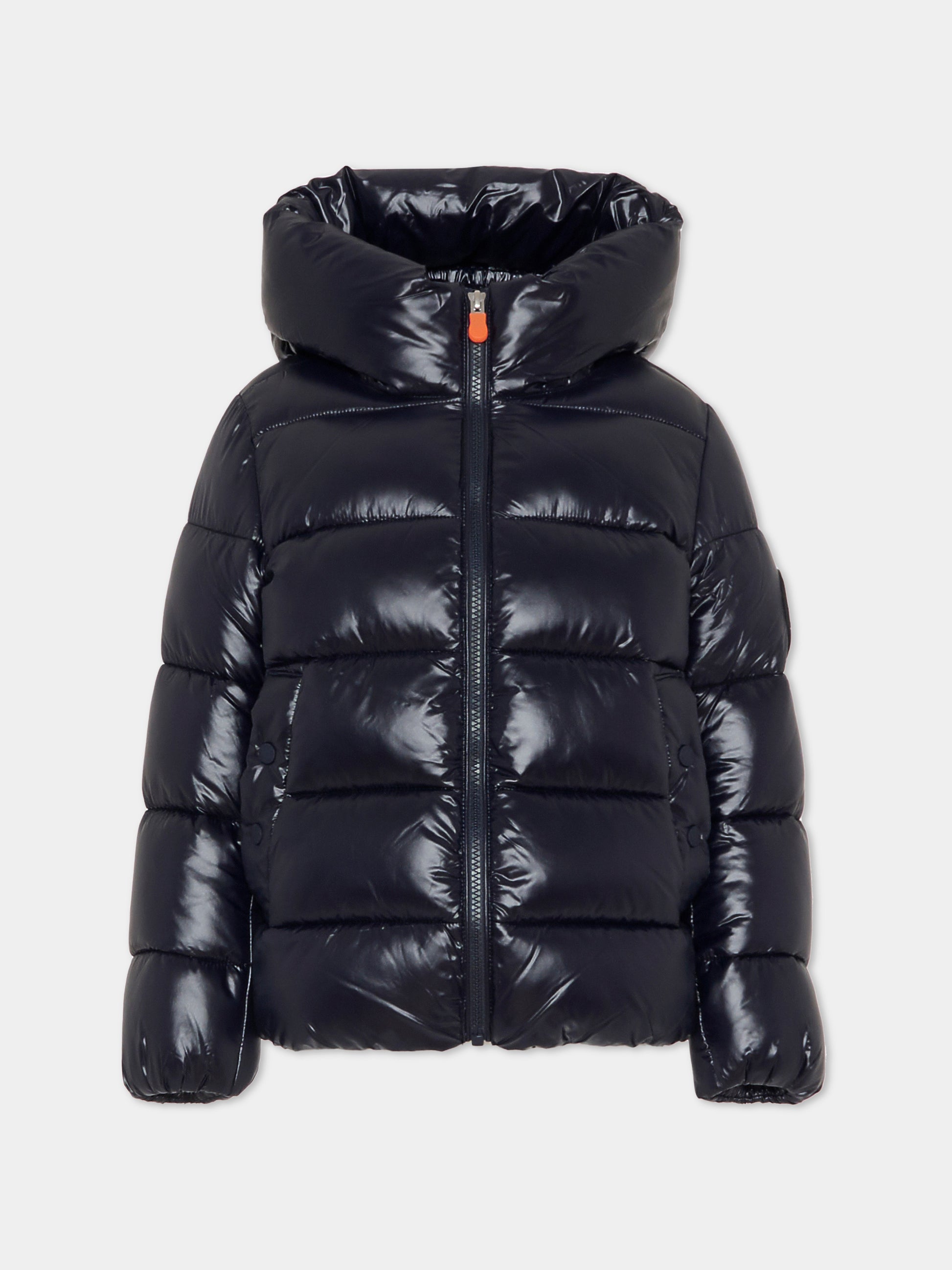 Piumino Ulya blu per bambina con logo,Save The Duck Kids,J31989G LOVE21 90010