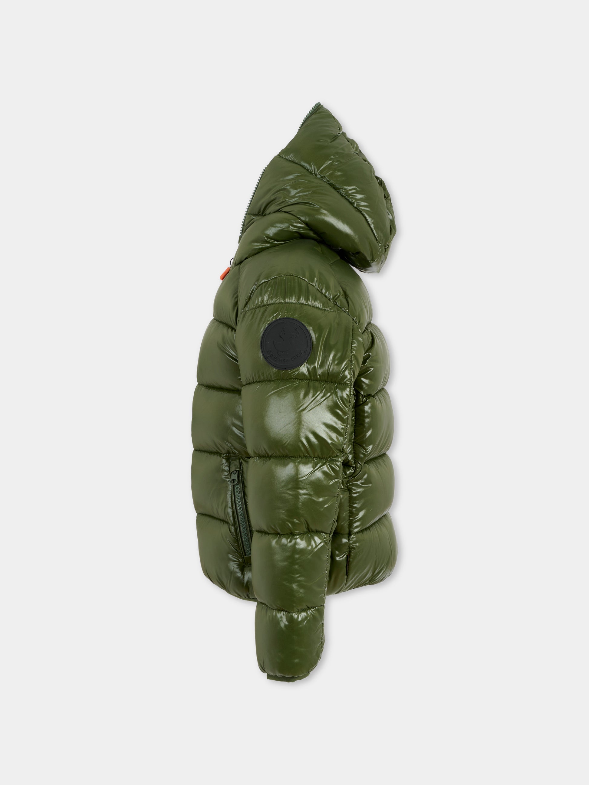 Piumino Artie verde per bambino con logo,Save The Duck Kids,J31280B LOVE21 50023