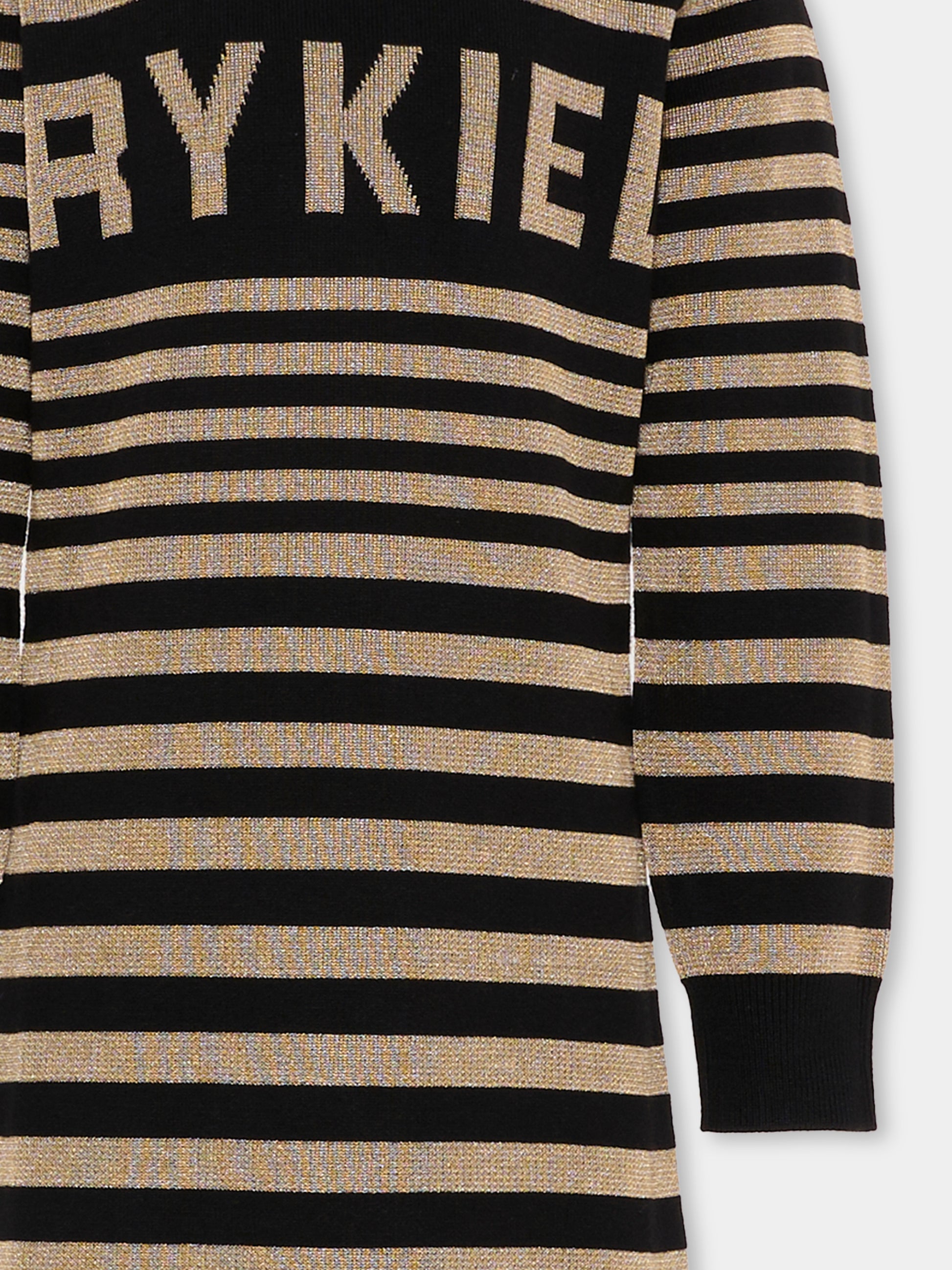 Vestito nero per bambina con logo,Sonia Rykiel Paris,A00322 M22