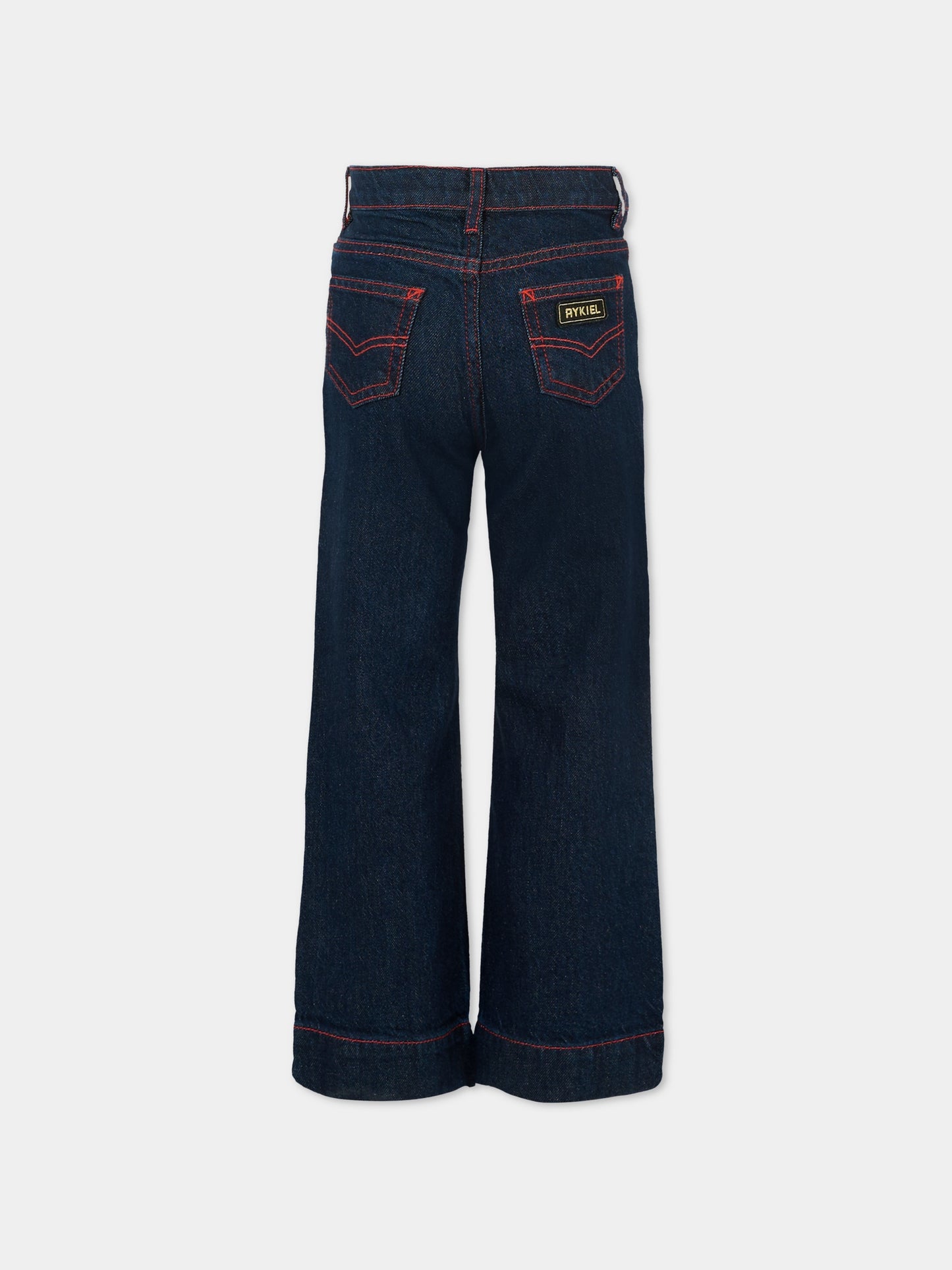 Jeans denim per bambina con logo e cuore,Sonia Rykiel Paris,A00336 Z10