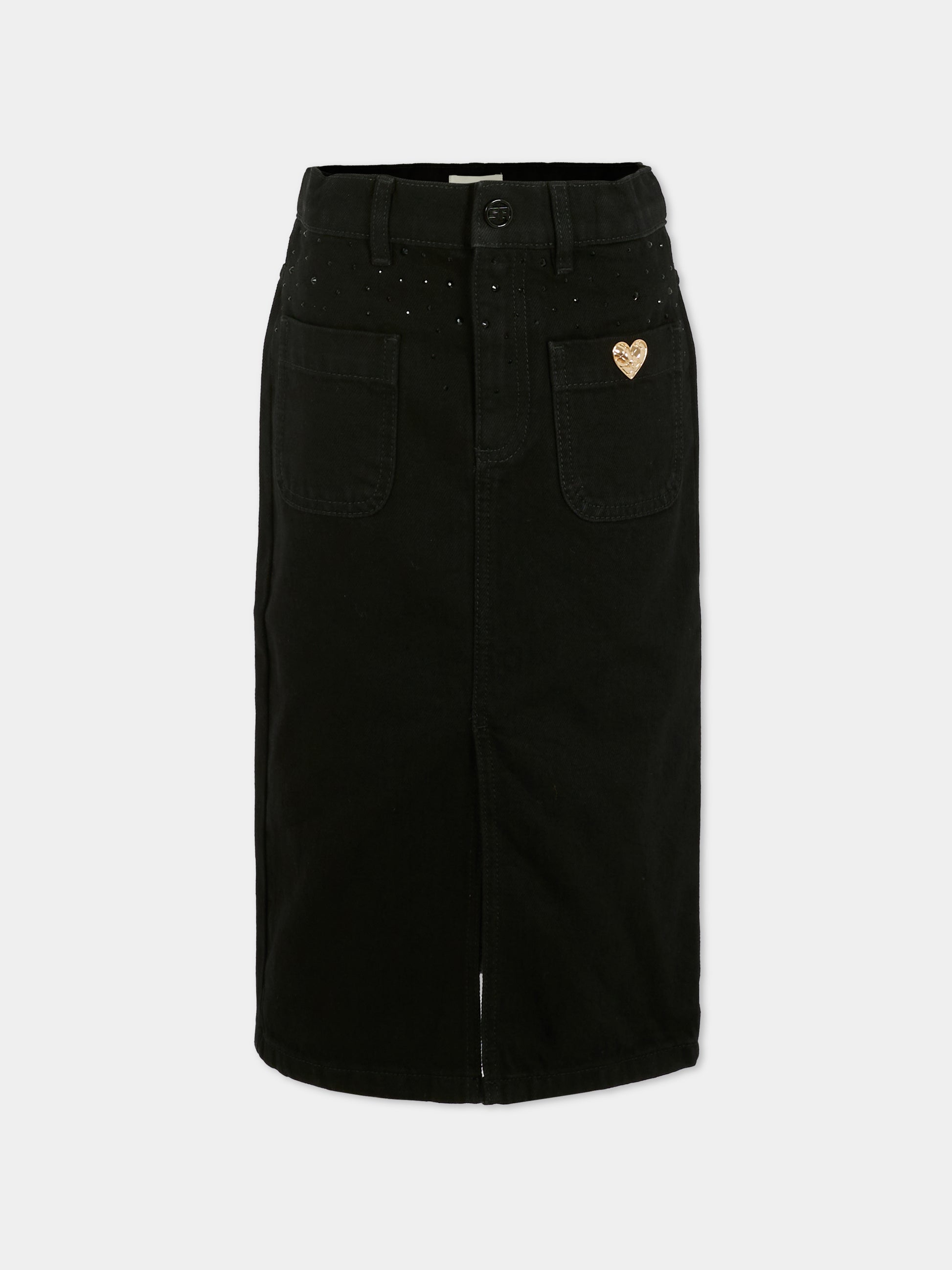 Gonna nera per bambina con strass,Sonia Rykiel Paris,A00366 09B