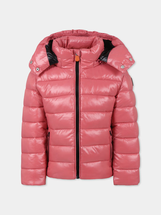 Piumino Evadine rosa per bambina con logo,Save The Duck Kids,J31470G LOVE19 80036