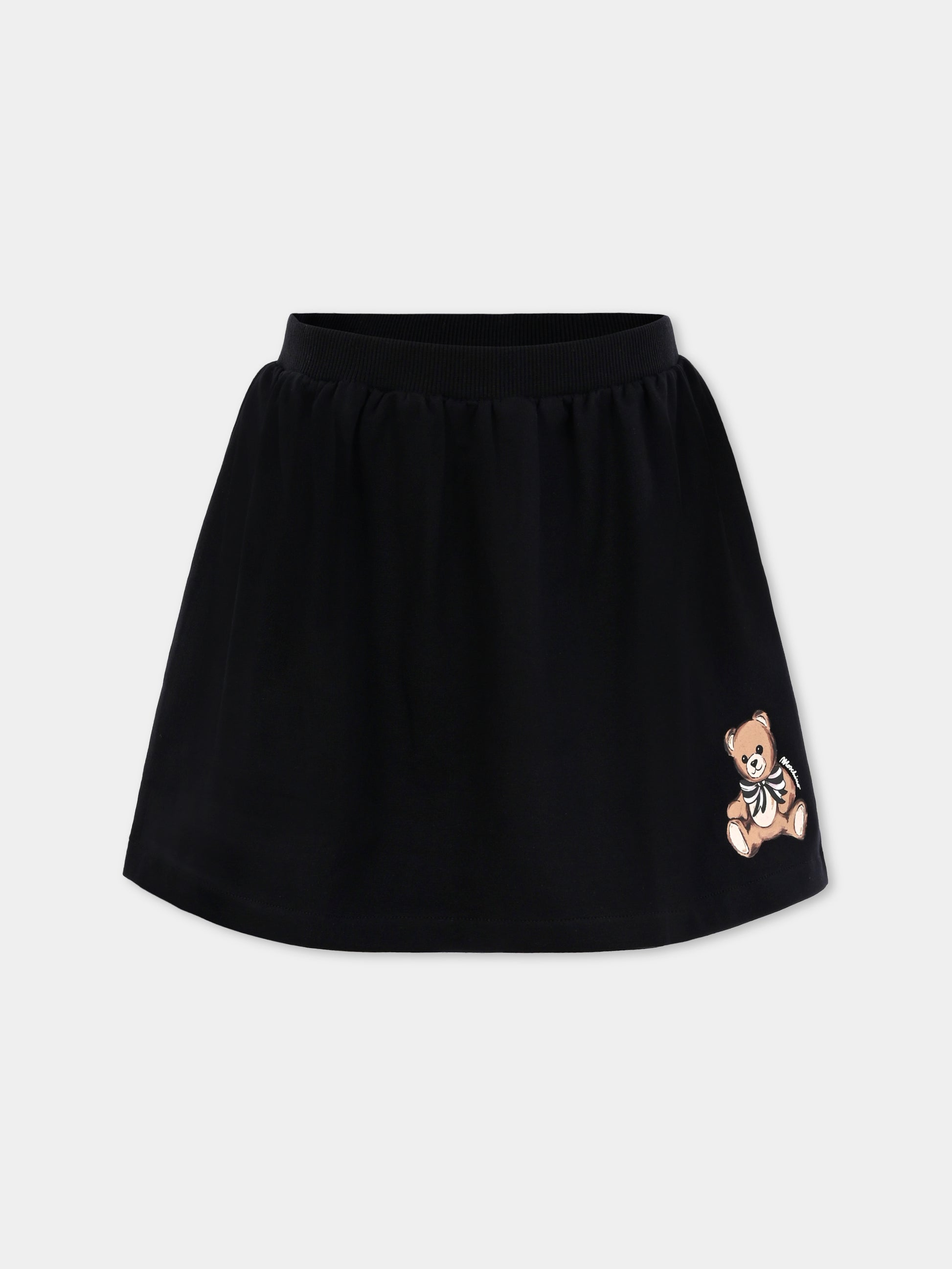 Gonna nera per bambina con Teddy Bear,Moschino Kids,HDJ03X LDA16 60100