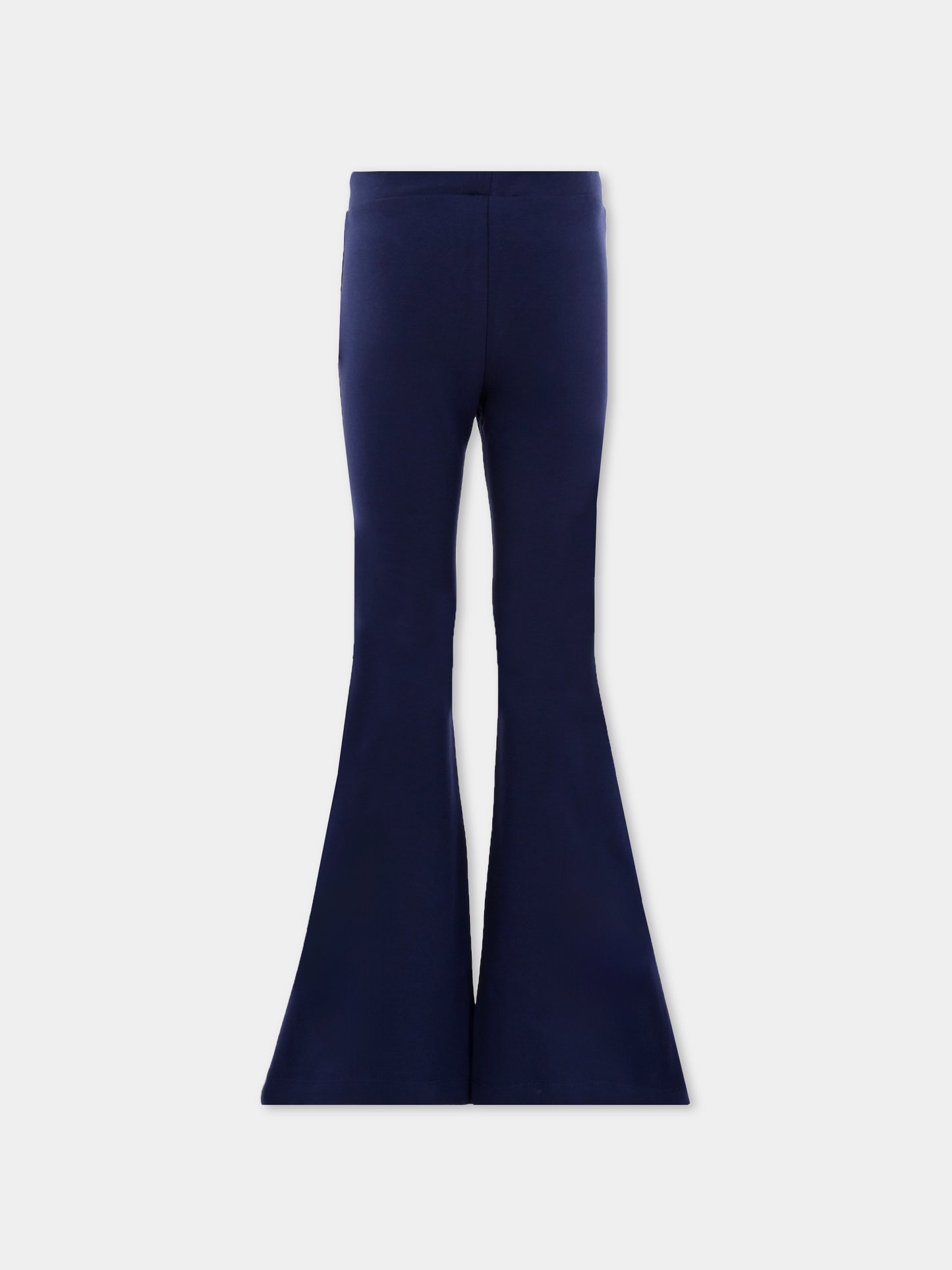 Leggings blu per bambina con logo,Moschino Kids,HDP06S LBA11 40016