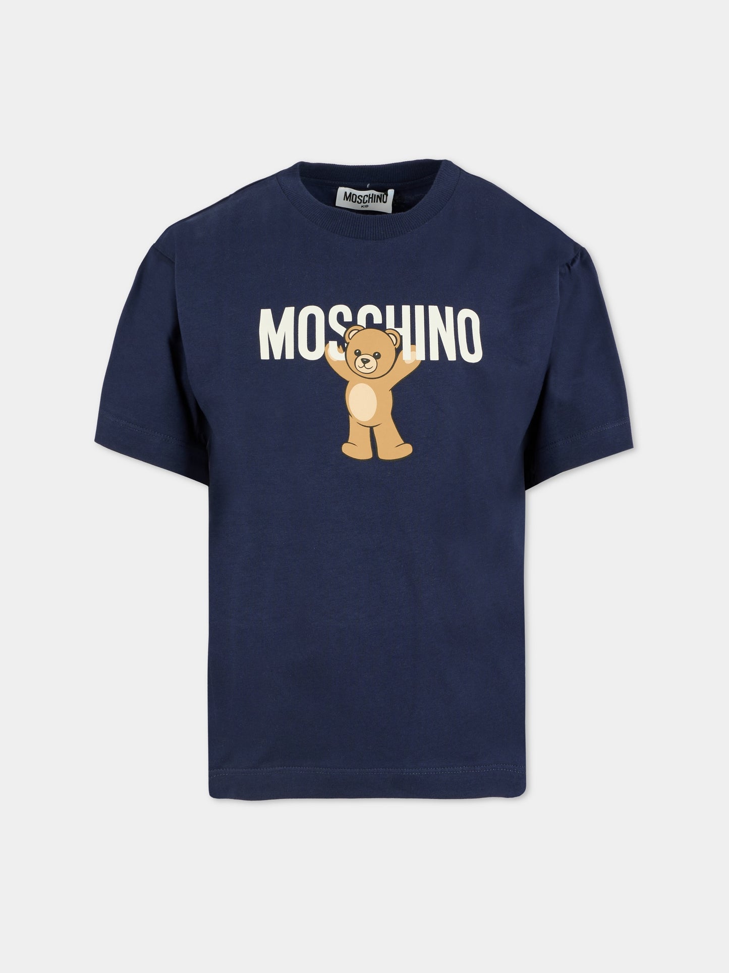 T-shirt blu per bambini con Teddy Bear,Moschino Kids,HMM05G LAA10 40016