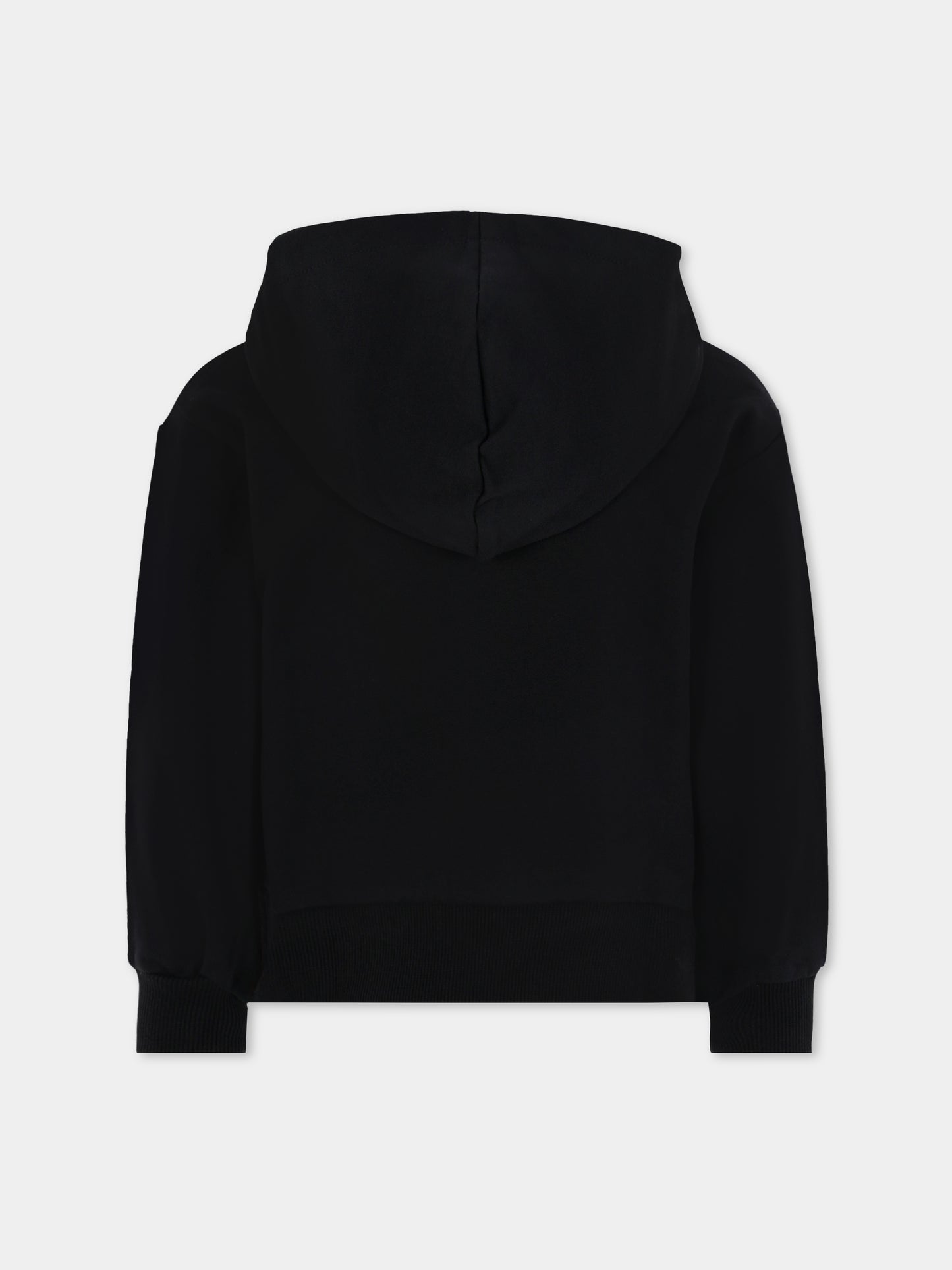 Felpa nera per bambini con logo e Teddy Bear,Moschino Kids,HUF09E LCA40 60100