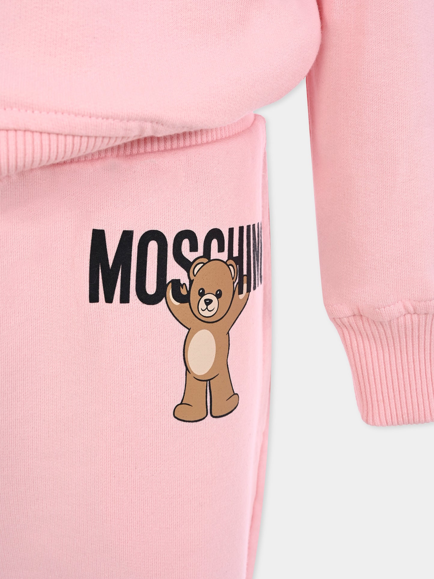 Completo rosa per bambina con Teddy Bear,Moschino Kids,HUK04A LCA40 50209