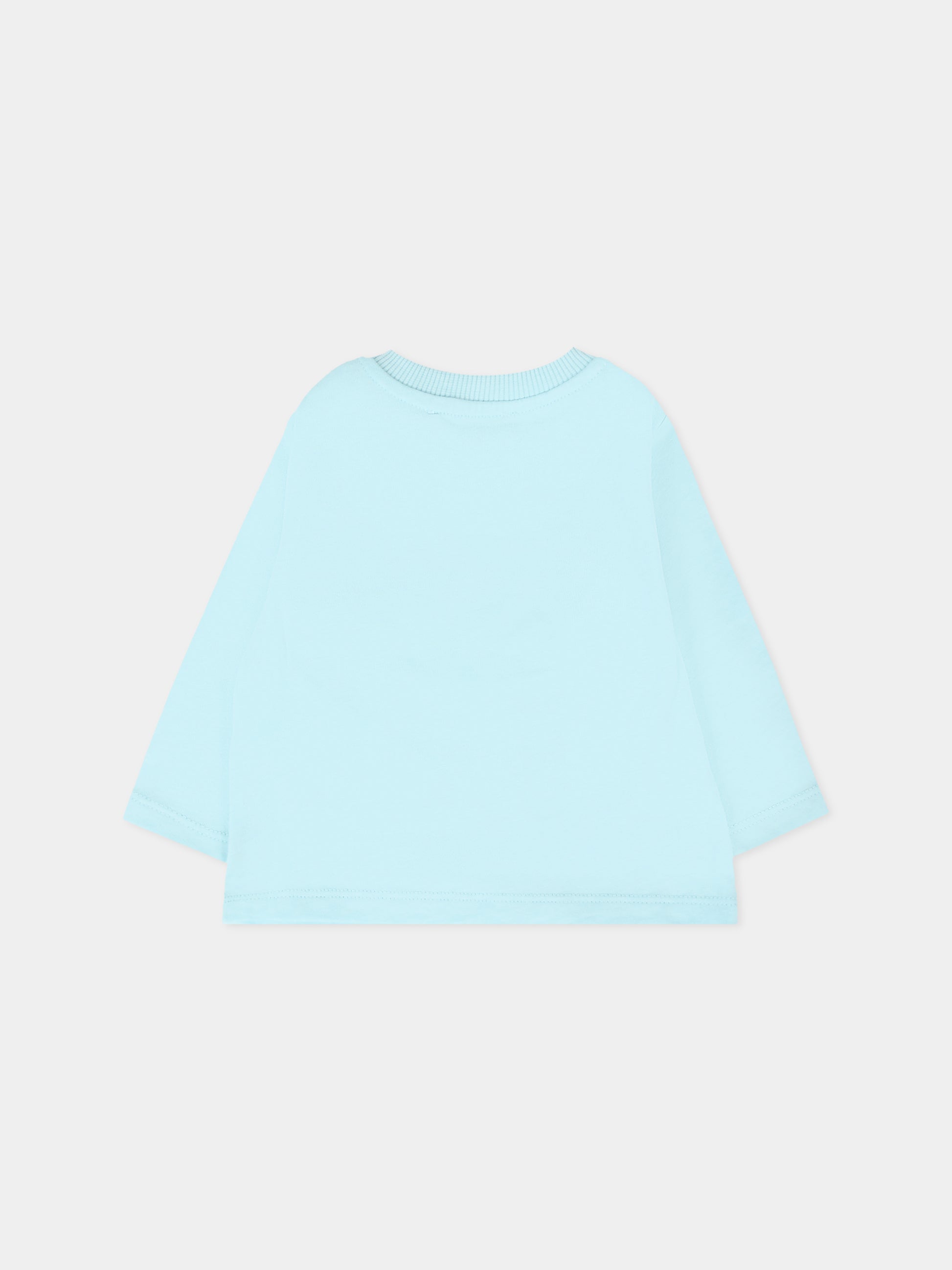 T-shirt celeste per neonato con Teddy Bear,Moschino Kids,M8O00R LAA36 40304