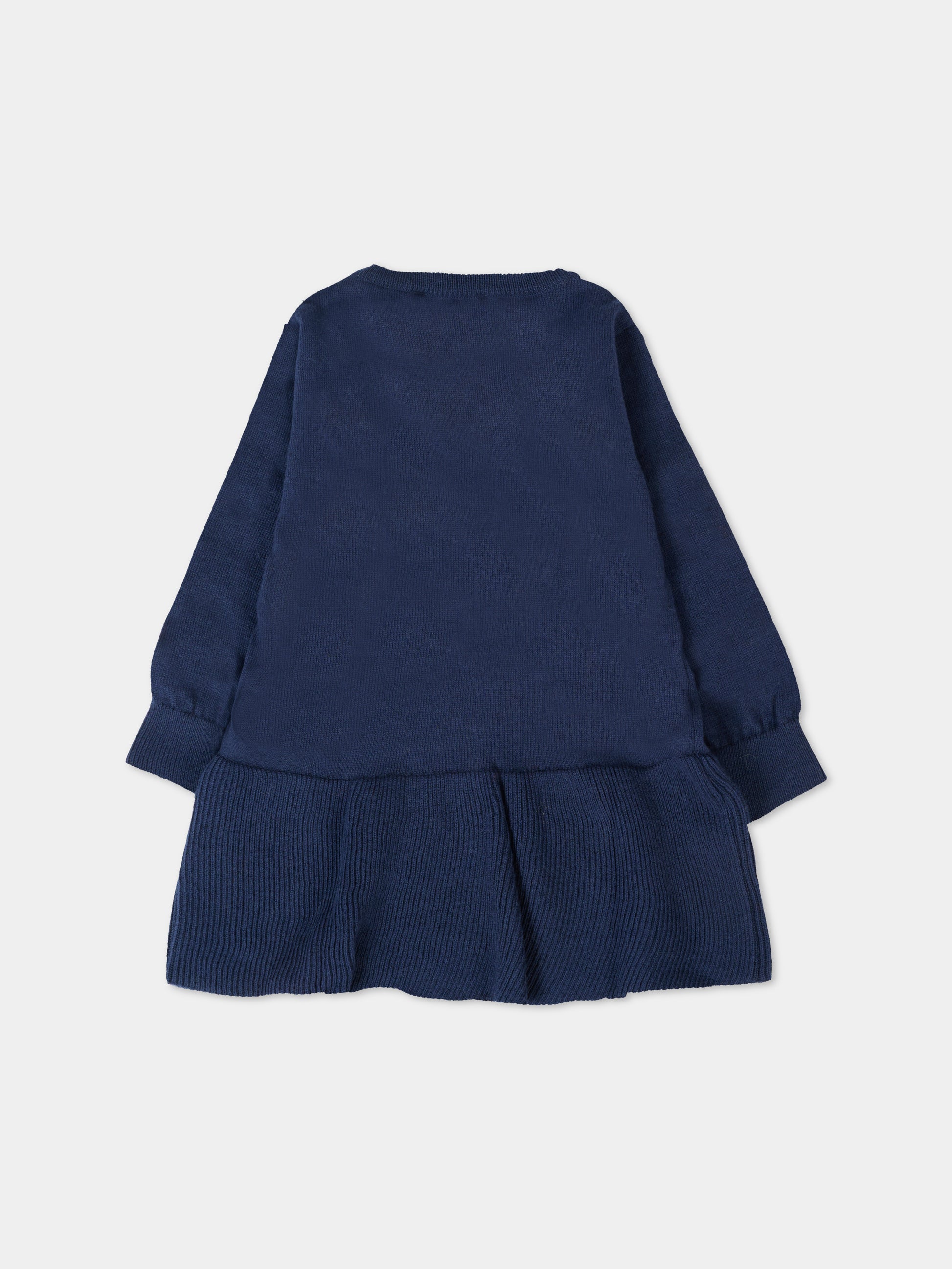 Vestito blu per neonata con Teddy Bear,Moschino Kids,MDV0CT LHE43 40016