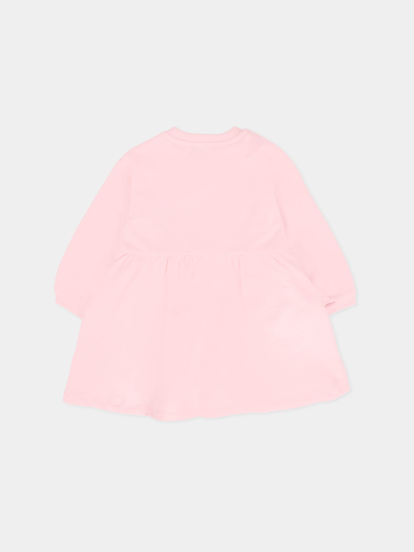 Vestito rosa per neonata con Teddy Bear e logo,Moschino Kids,MDV0CU LCA40 50209