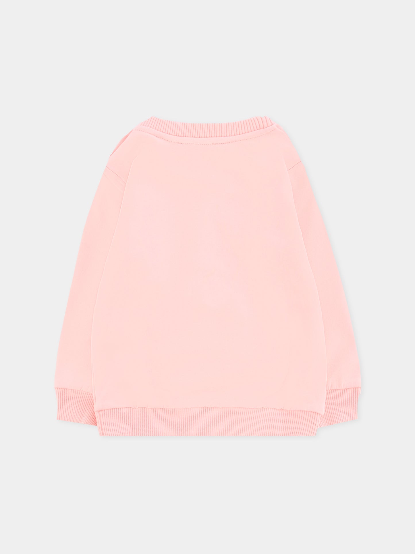 Felpa rosa per neonata con Teddy Bear e paillettes,Moschino Kids,MFF02K LDA16 50209