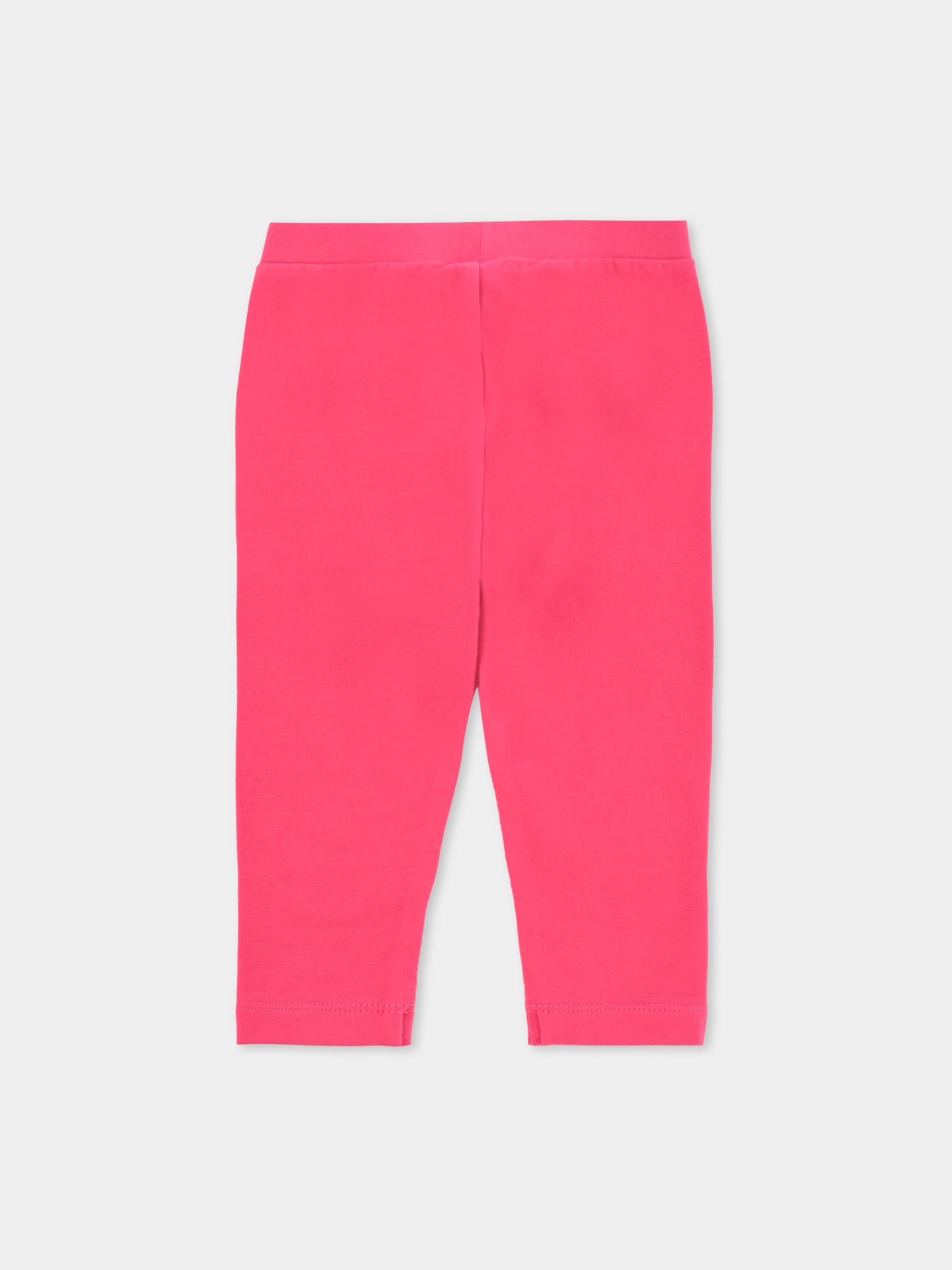 Leggings fucsia per neonata con logo e Teddy Bear,Moschino Kids,MGP032 LBA23 50541