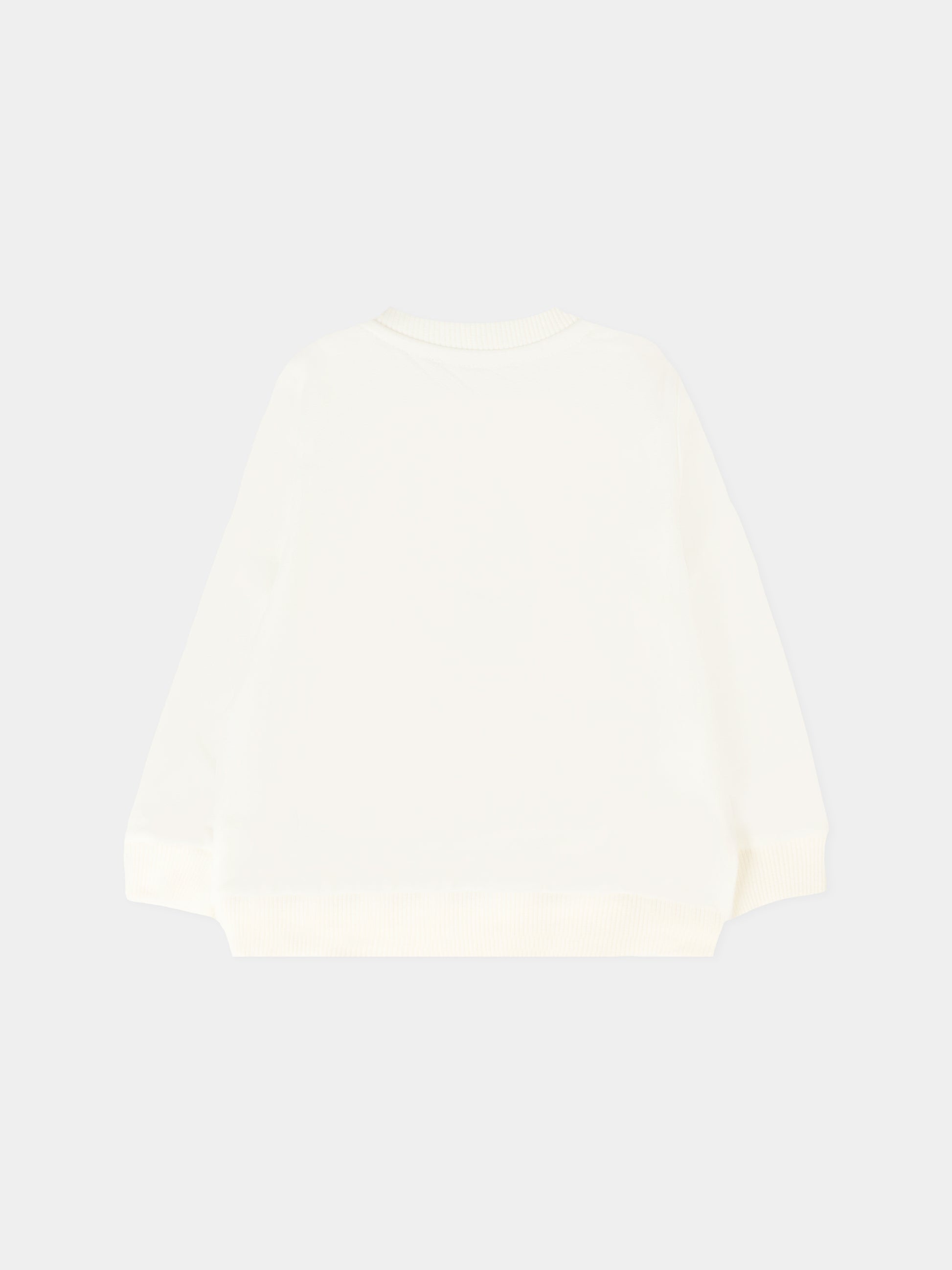 Felpa avorio per neonati con Teddy Bear e logo,Moschino Kids,MMF060 LCA40 10063